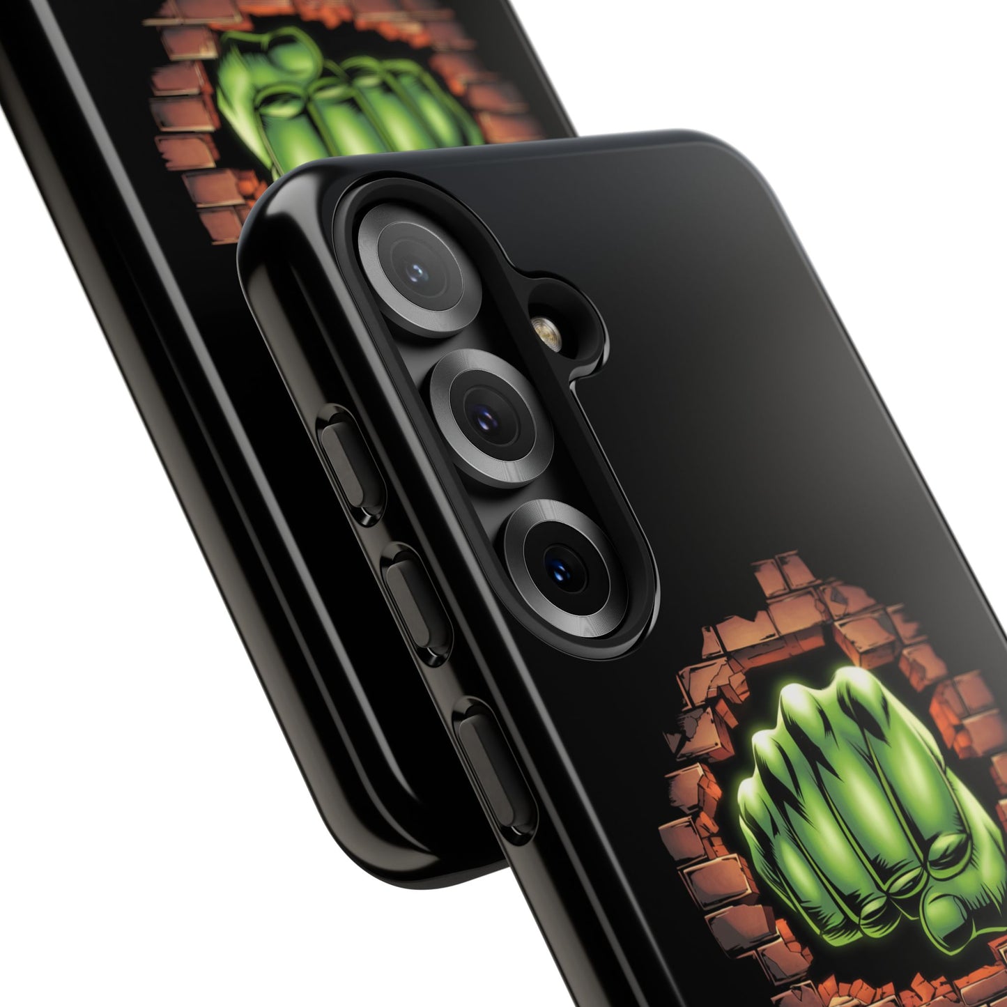 Samsung Phone Case, Green Fist Smashing Wall Design, Comic Book Phone Case, Geeky Case