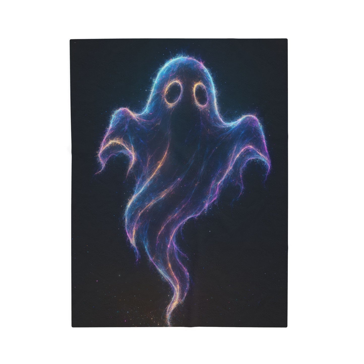 Galaxy Ghost Blanket, Halloween Throw Blanket, Spooky Cozy Decor, Ghost Lover Gift, Soft Plush Blanket, Cosmic Ghost Bedding