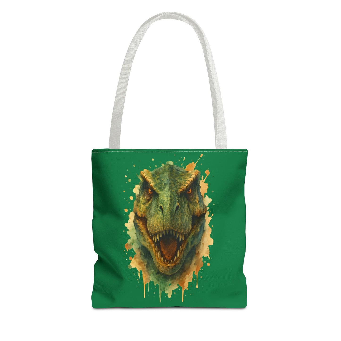Watercolor T-Rex Tote Bag - Eco Canvas Dino Shopper, Dinosaur Lover Gift, Book Bag, Reusable Grocery Tote - Aesthetic Paleontology Art
