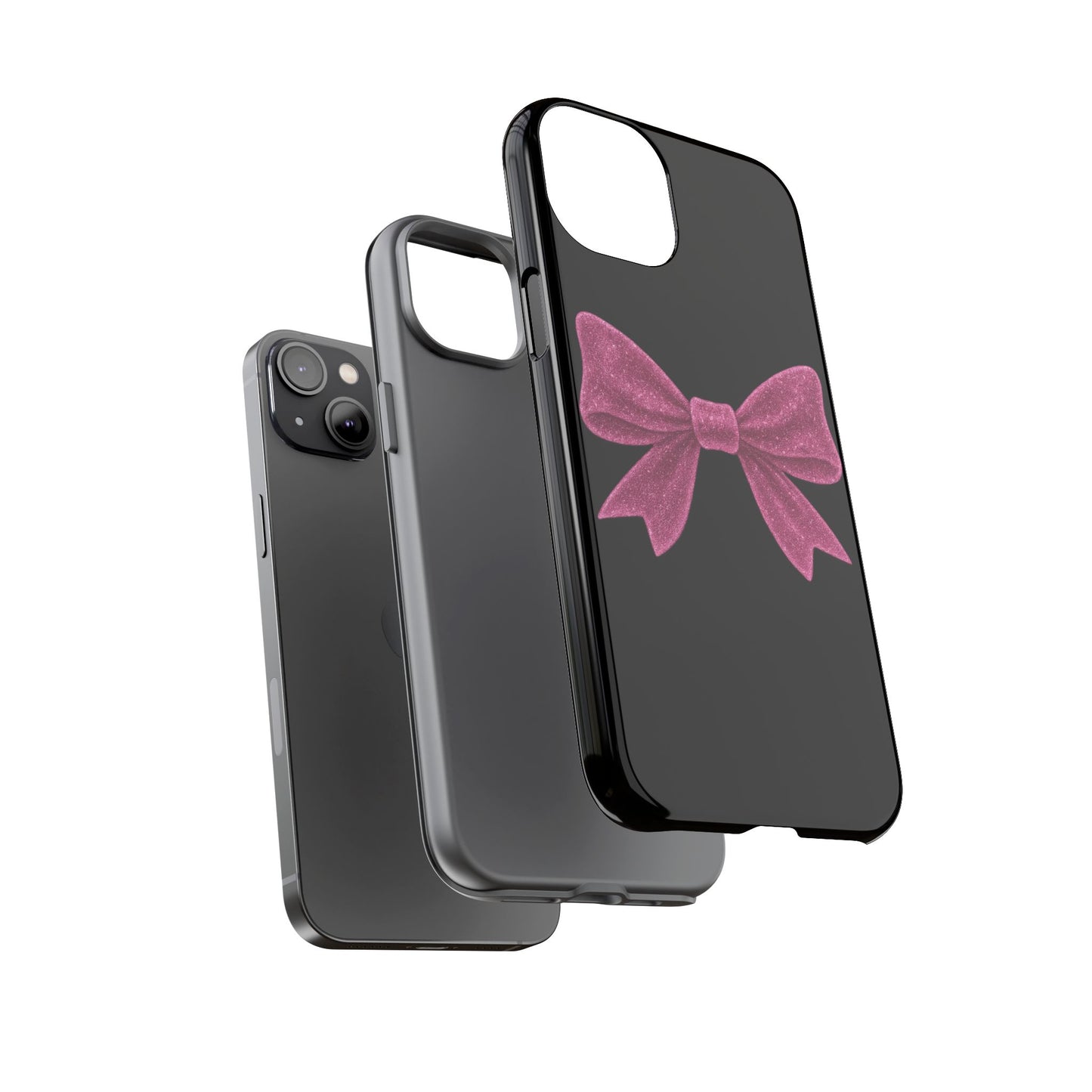 Pink Bow iPhone Case β Coquette Aesthetic Phone Cover β Glitter Soft Girl Tech Accessory β Cute Glossy Pinkcore Case β Gift for Her