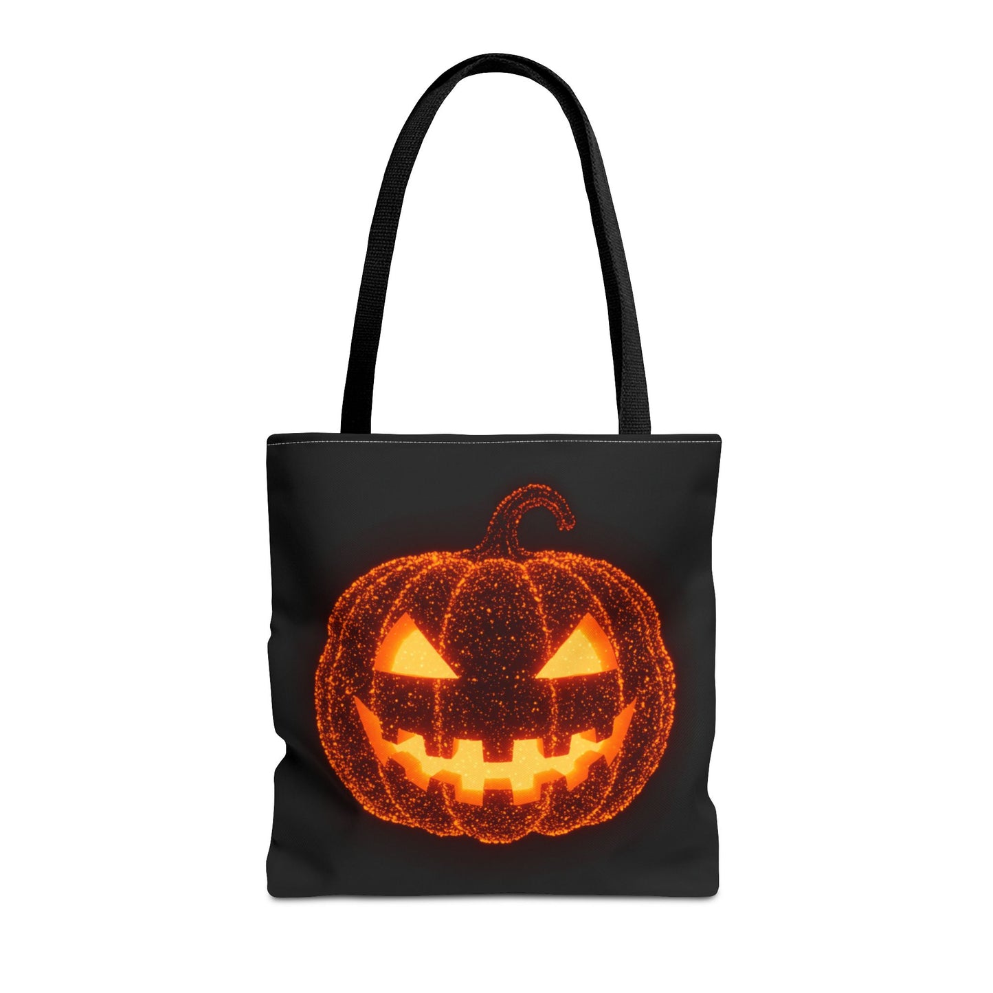 Glowing Pumpkin Tote Bag, Jack O Lantern Halloween Canvas Tote, Spooky Trick Or Treat Bag, Reusable Pumpkin Design Tote, Halloween Gift Bag
