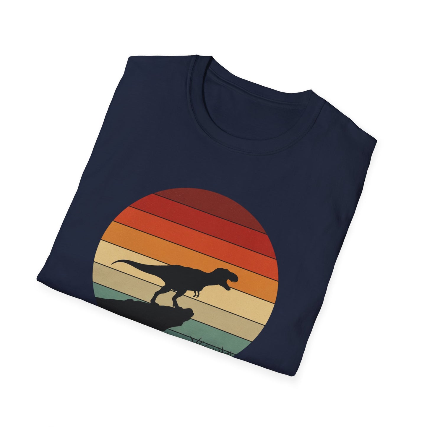 Retro T-Rex Dinosaur Shirt for Men Women - Vintage Sunset Graphic Tee - Unisex Jurassic Gift Idea Funny Casual Dino T-Shirt