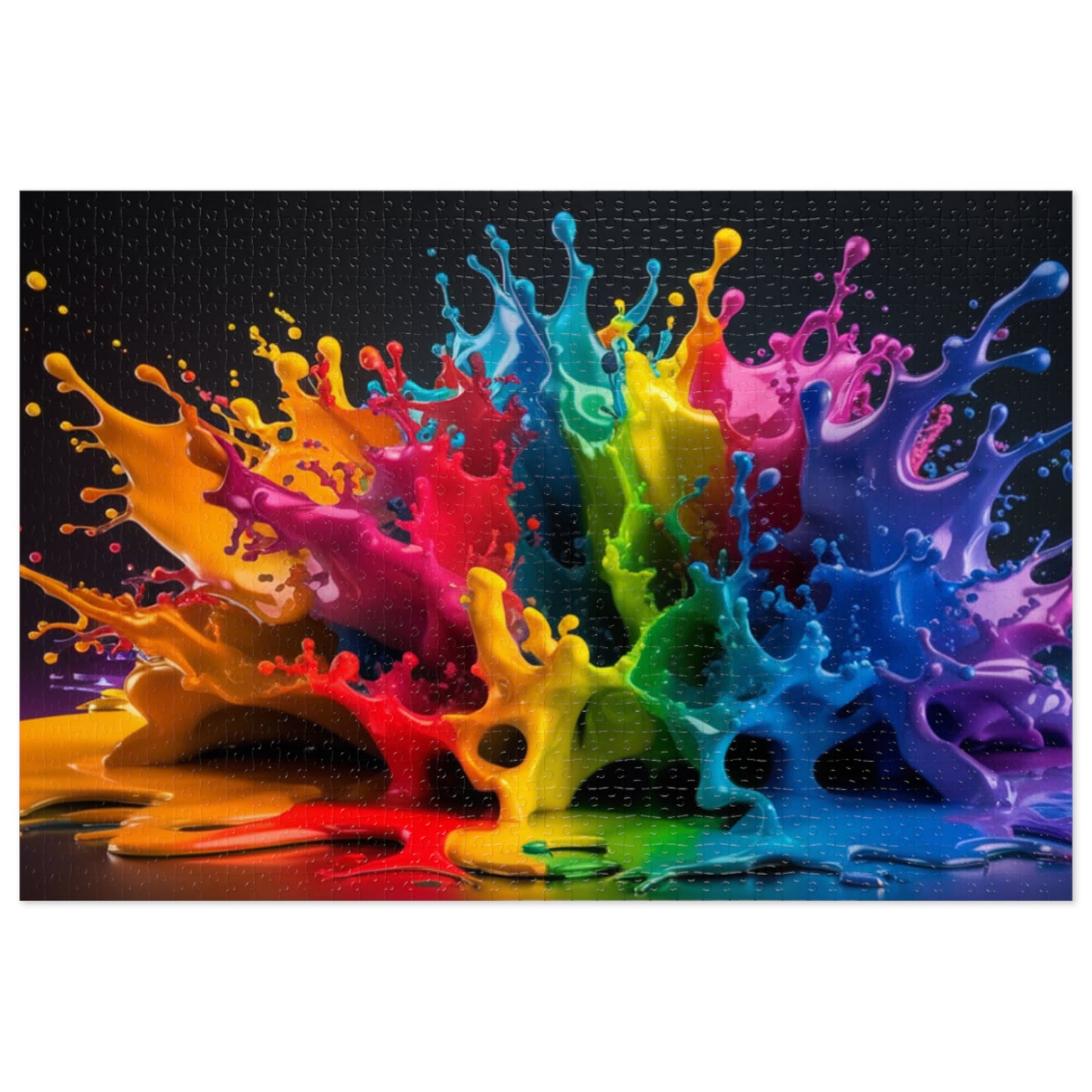 Vibrant Splash Jigsaw Puzzle with Tin - Colorful Pieces for Family Fun