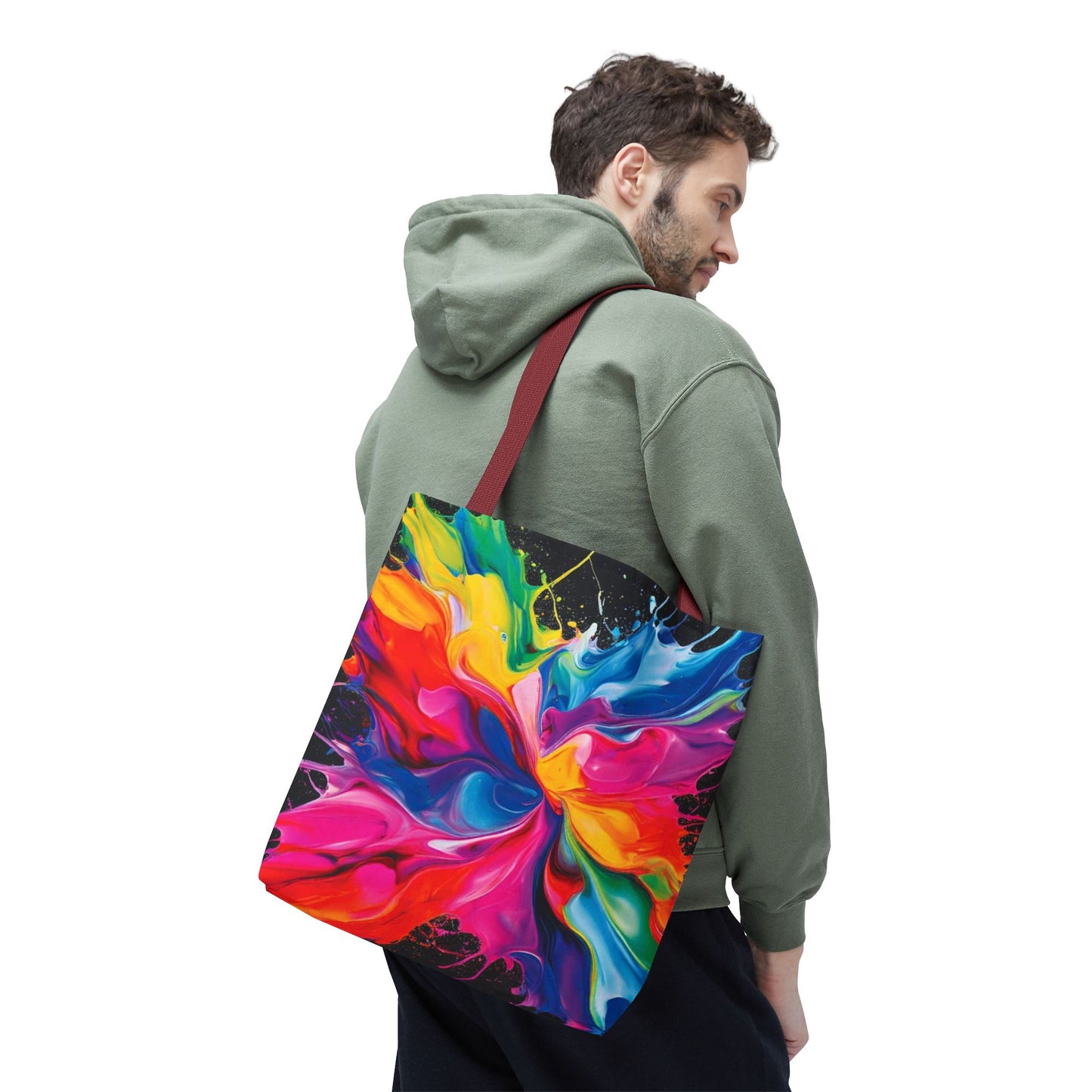 Vibrant Abstract Swirl Tote Bag | Colorful Expressionism Canvas Tote – Bold Art Accessory & Eco-Friendly Gift for Art Lovers