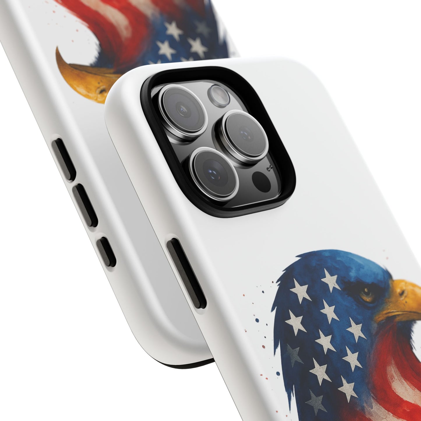 Patriotic Eagle iPhone Case - USA Flag Tough Cover, Dual-Layer Rugged Protection, 4th of July and Veteran Gift