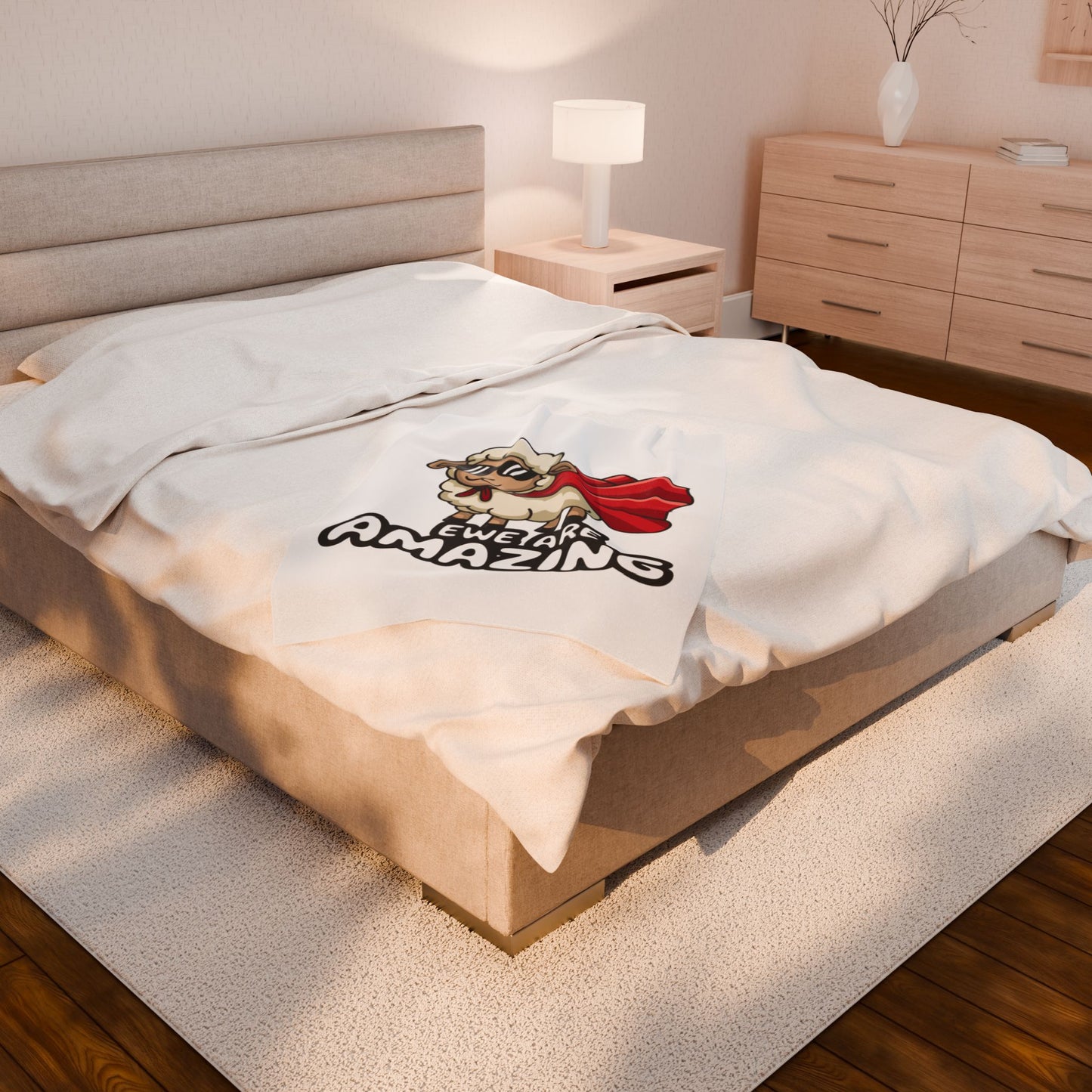 Funny Sheep Blanket Ewe Are Amazing Throw Cute Animal Pun Gift Superhero Lamb Blanket Cozy Farmhouse Decor Soft Fleece Throw
