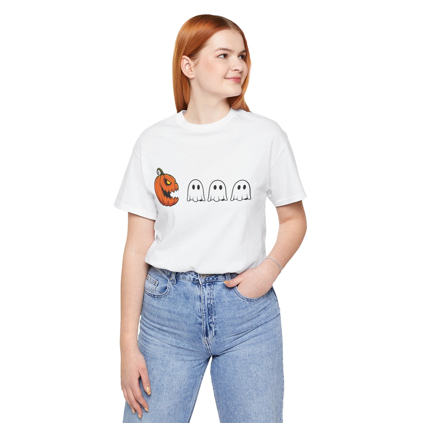 Pumpkin Pac-Man Shirt, Halloween Arcade Tee, Pumpkin Chase Ghosts Tee, Retro Gaming Halloween, Spooky Season Shirt, Vintage Game Pumpkin Top