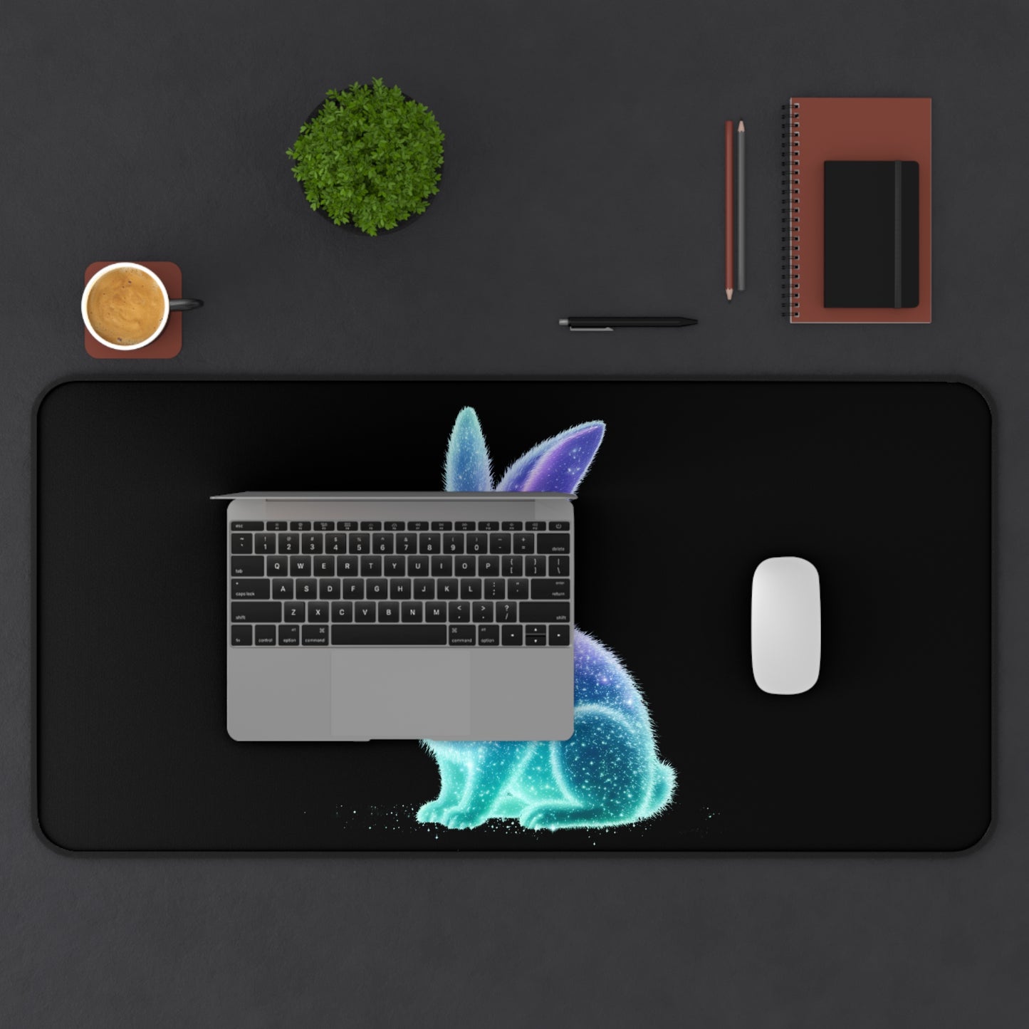 Desk Mat Bioluminescent Easter Bunny Easter Mouse Pad Easter Bunny Office Decor