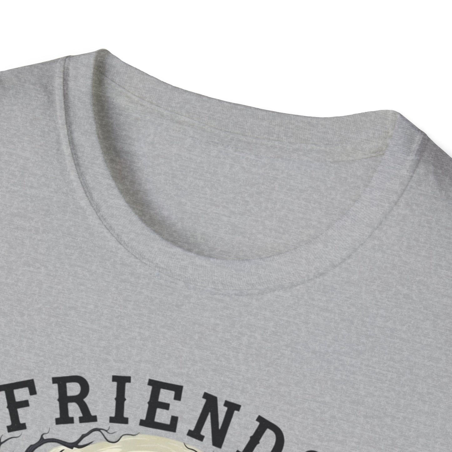 Friends Till The End Skeleton Tee | Dancing Skeleton Friends Shirt | Halloween Gothic BFF Gift | Unisex Heather Grey Graphic T-Shirt