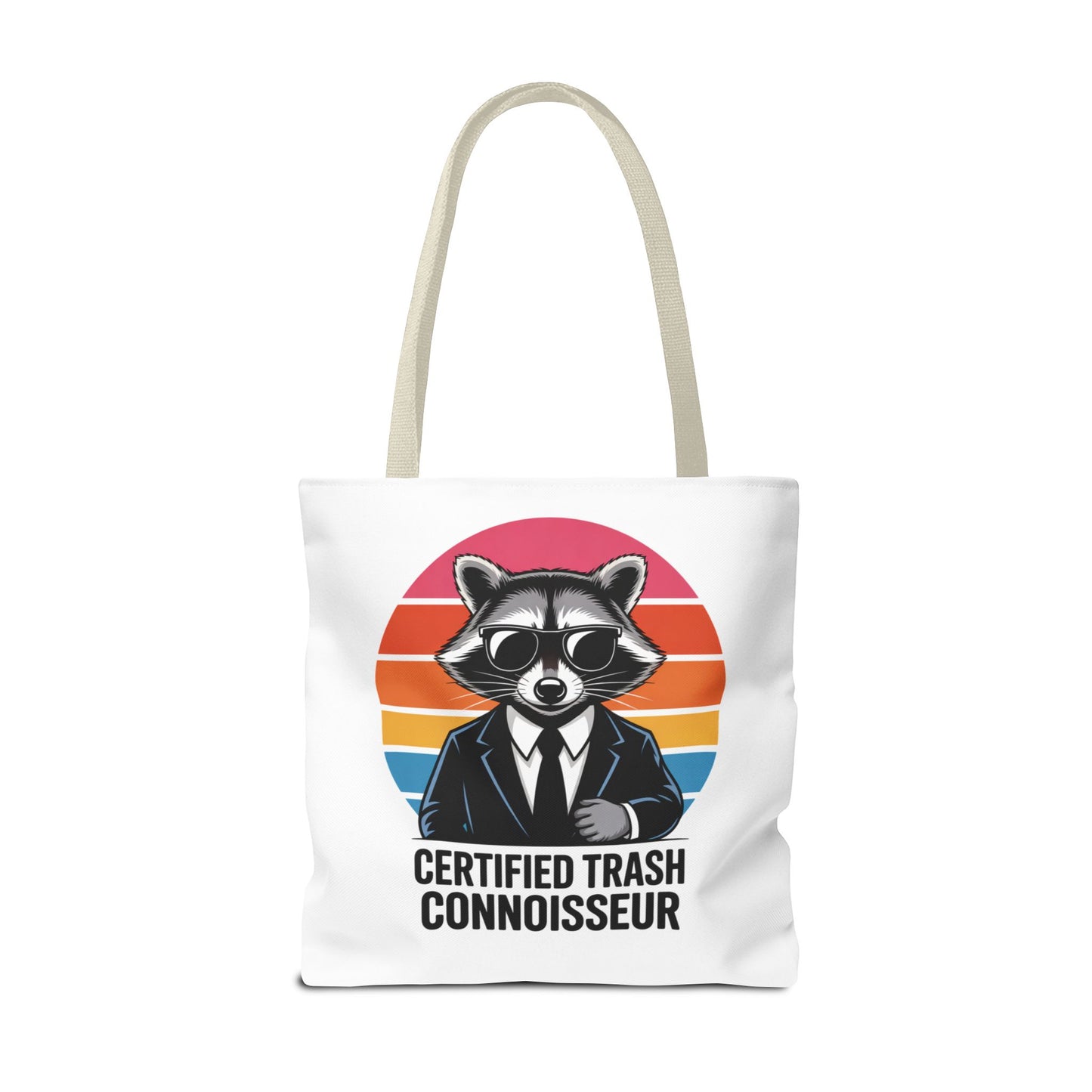 Certified Trash Connoisseur Raccoon Tote Bag Fun and Quirky Everyday Carry Trash Panda Bag