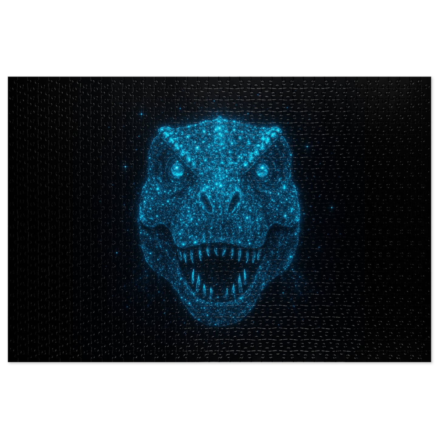 Bioluminescent T-Rex Dinosaur Puzzle - Neon Blue Glow‑Inspired 252-2000‑Piece Jigsaw, Family Fun, Unique Décor, Gift for Kids and Adults