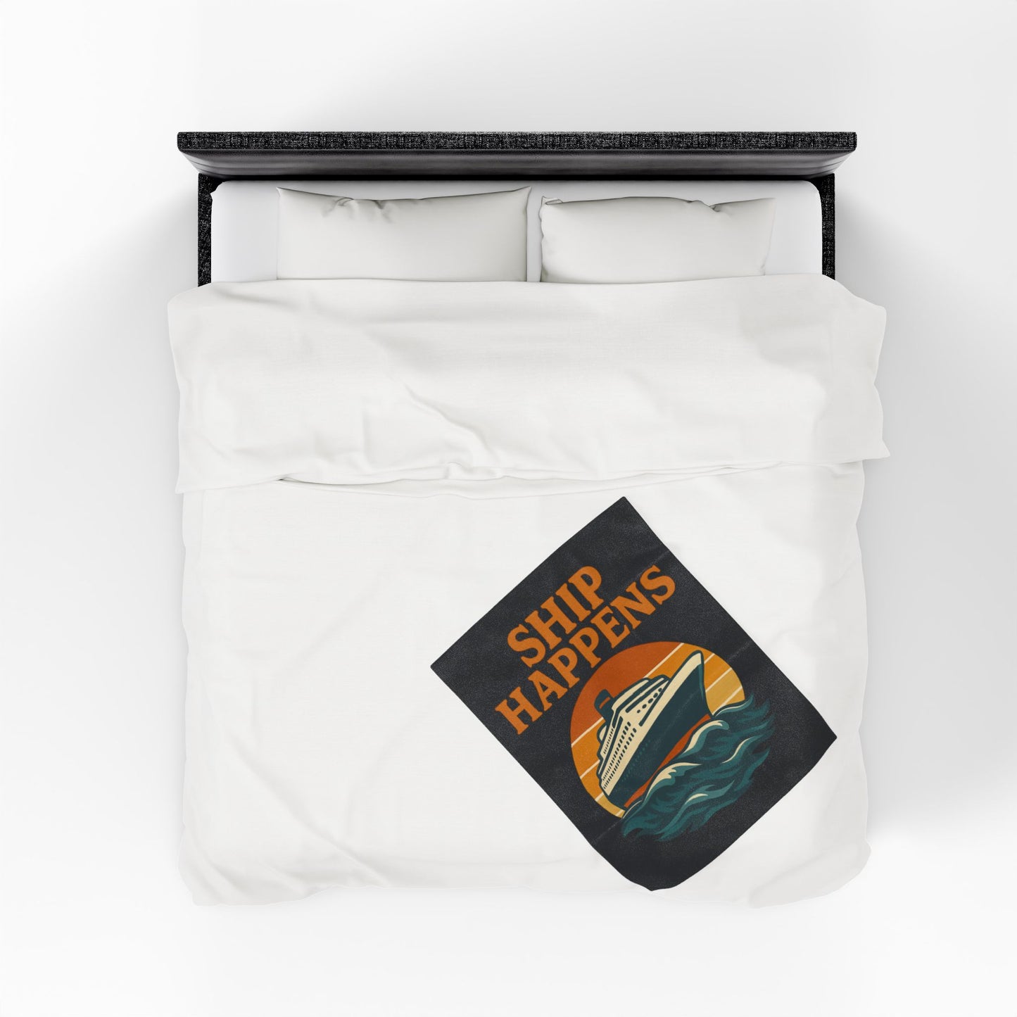 Funny Cruise Blanket – “Ship Happens” Throw Blanket, Nautical Gift for Cruise Lover, Travel Pun Blanket, Boat Trip Must-Have