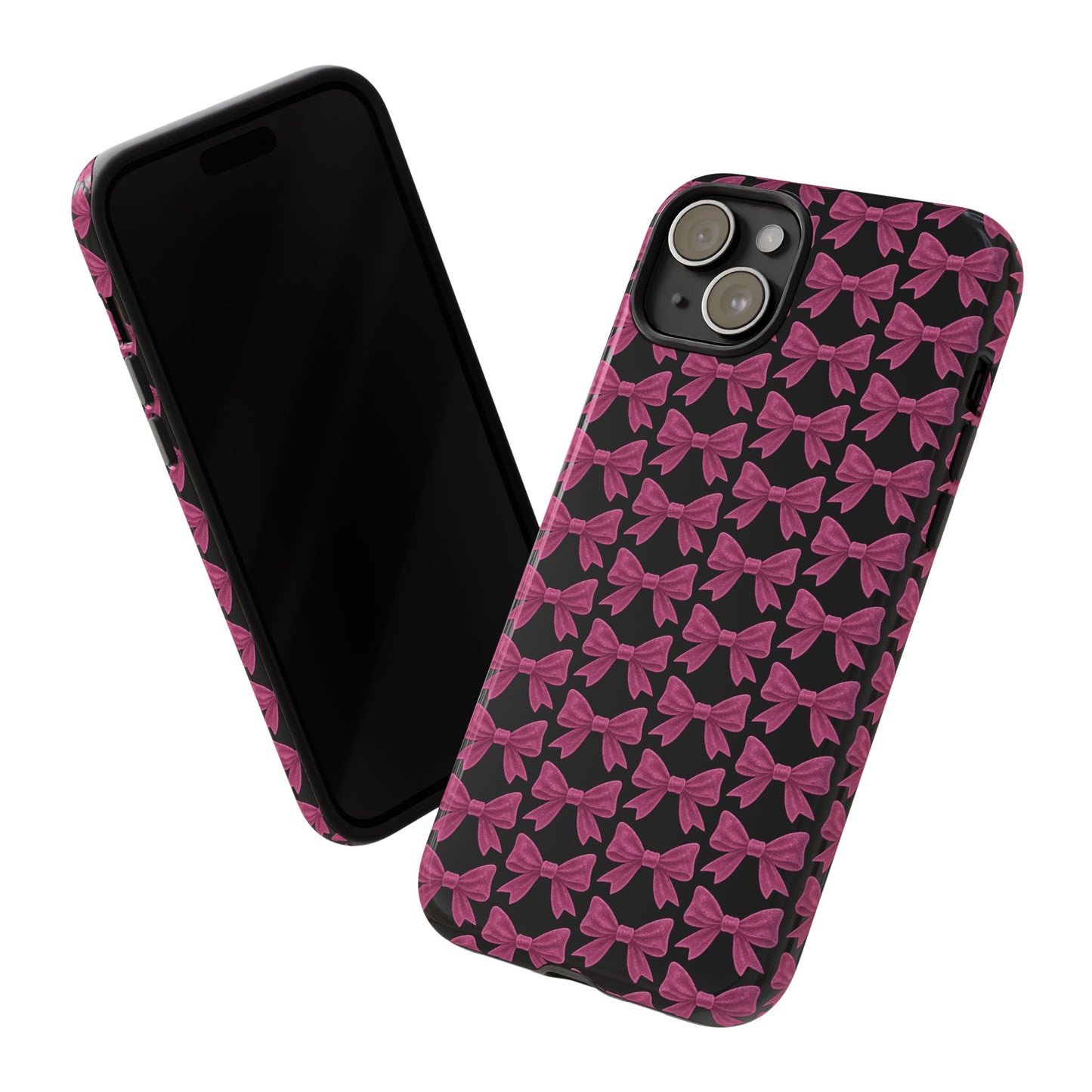 Pink Bow iPhone Case Coquette Aesthetic Phone Cover Glossy Y2K Girly Case Soft Girl Tech Accessory Cute iPhone Gift for Her