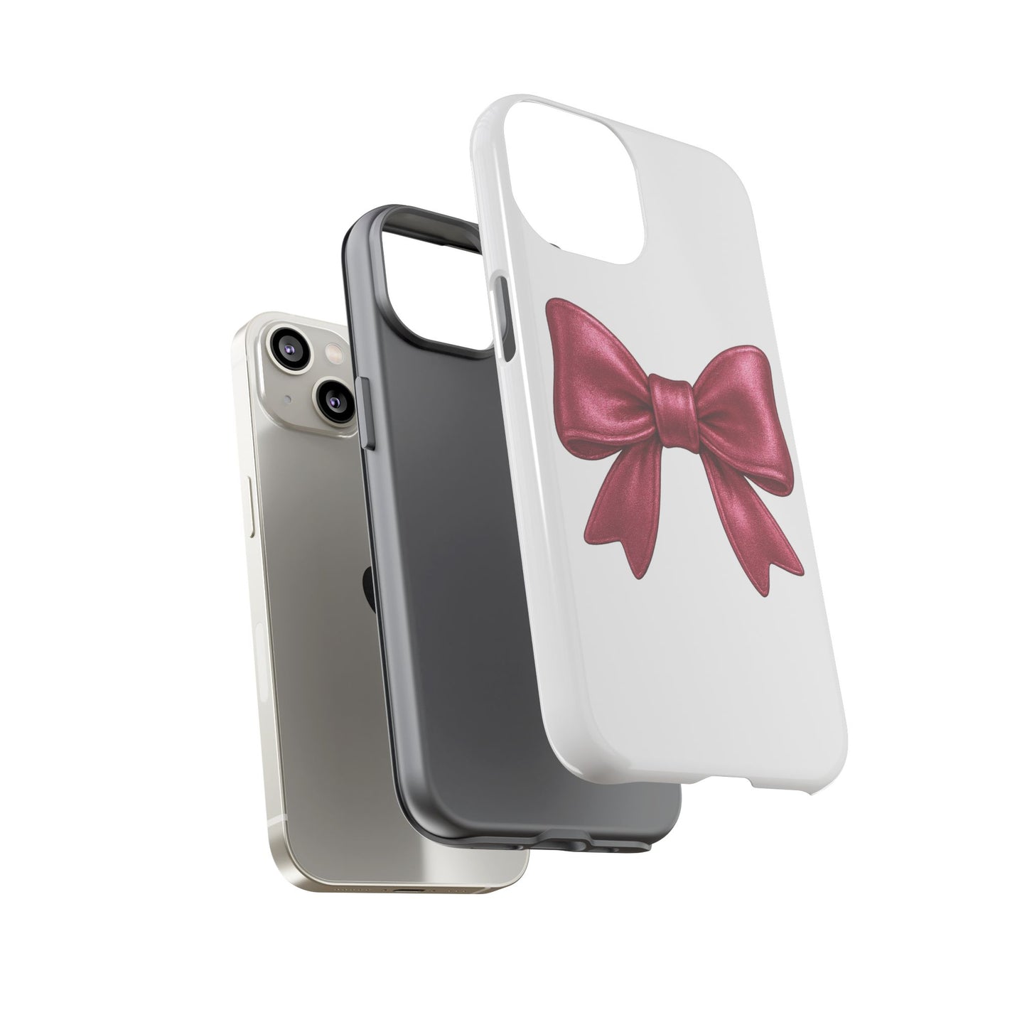 Pink Bow iPhone Case – Cute Girly Phone Cover – Glossy Ribbon Coquette Case – Soft Girl Aesthetic Accessory – Gift for Her iPhone
