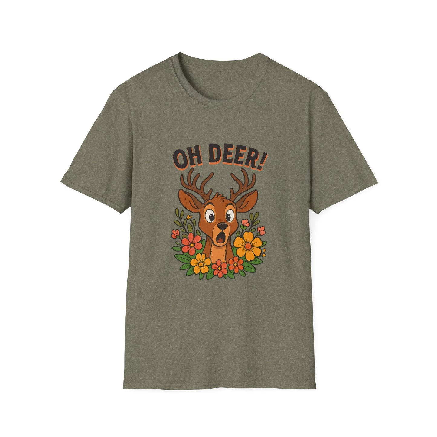 Oh Deer! Cute Floral Deer Graphic Tee | Funny Animal Lover Gift, Personalized, Nature Woodland Shirt, Deer Mom | Gift for Her Him