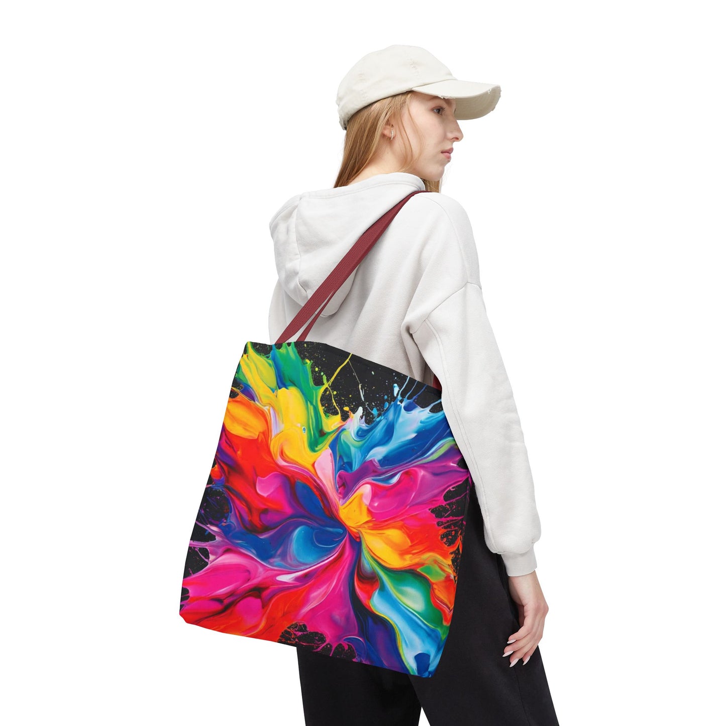 Vibrant Abstract Swirl Tote Bag | Colorful Expressionism Canvas Tote – Bold Art Accessory & Eco-Friendly Gift for Art Lovers