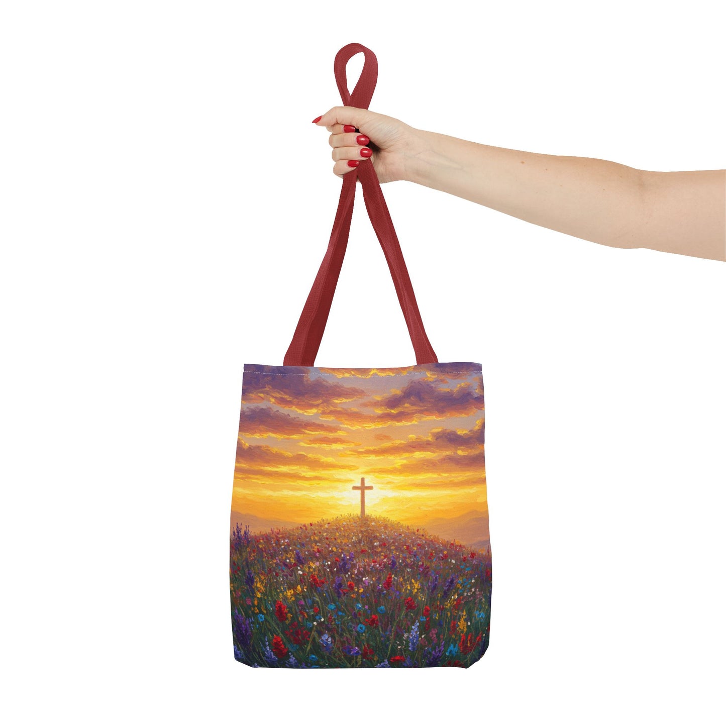 Cross Painted Tote Bag Christian Bag Inspirational Tote Spiritual Bag Religious Tote Bag
