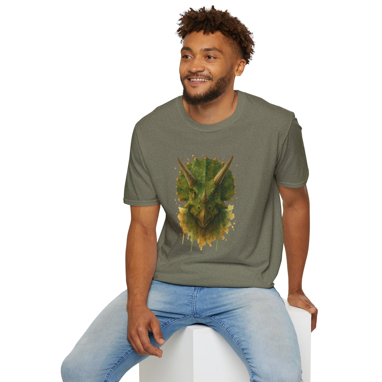 Watercolor Triceratops Dinosaur Shirt | Prehistoric Dino Tee for Women Men and Kids | Unique Gift, Nature Lover T-Shirt