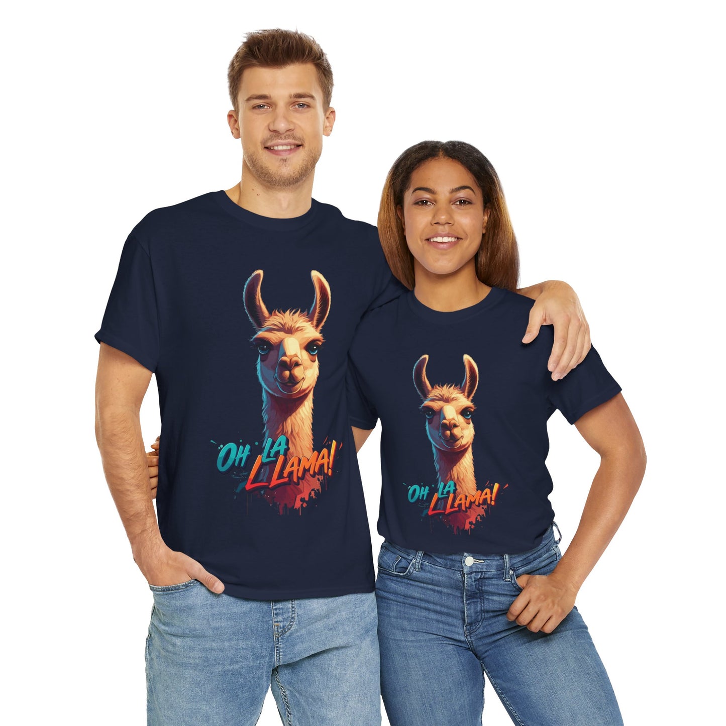 Oh la Llama Graphic Tee | Fun Llama T-Shirt, Cute Animal Lover Shirt, Llama Lover Gift, Quirky Party Tee, Trending Llama Fashion