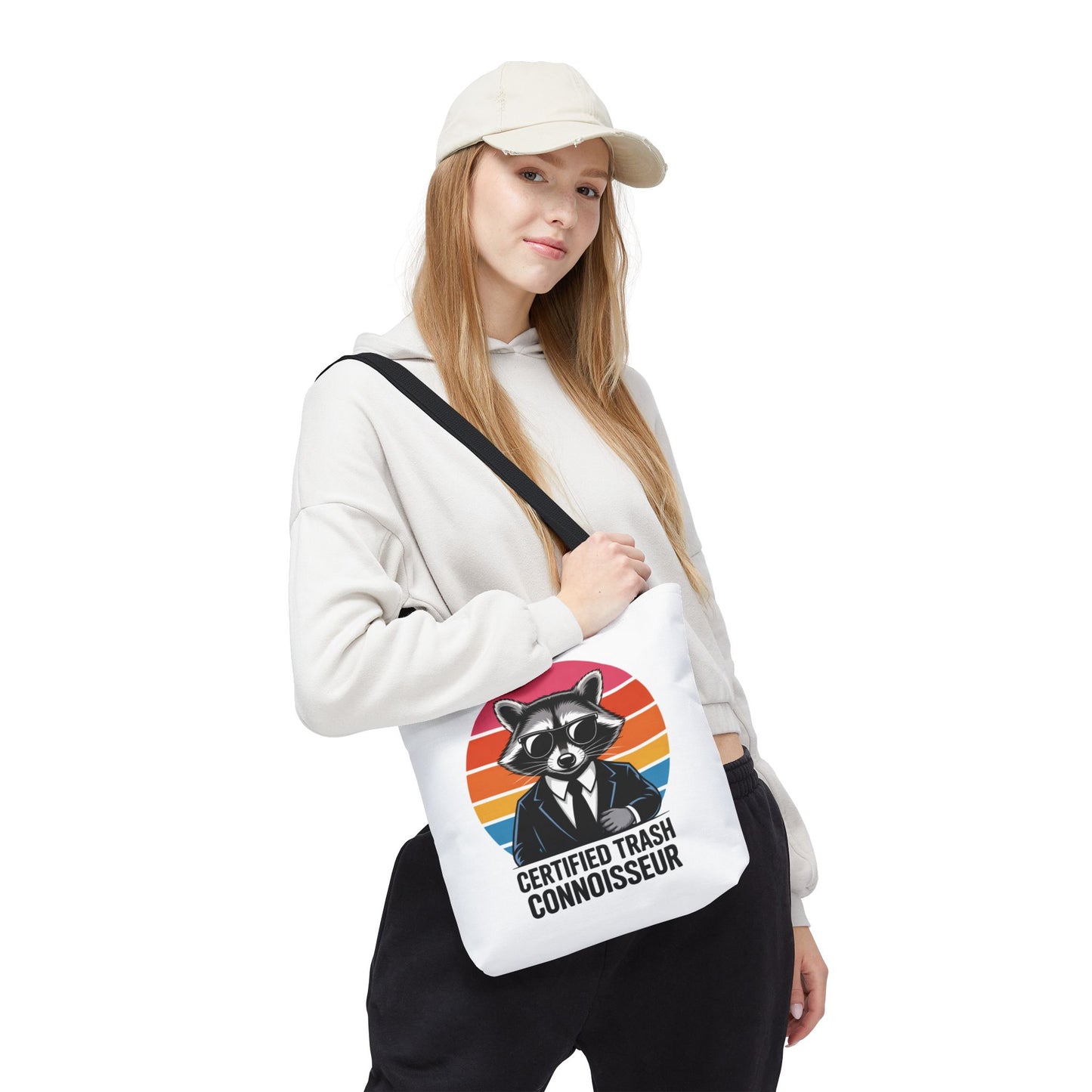 Certified Trash Connoisseur Raccoon Tote Bag Fun and Quirky Everyday Carry Trash Panda Bag