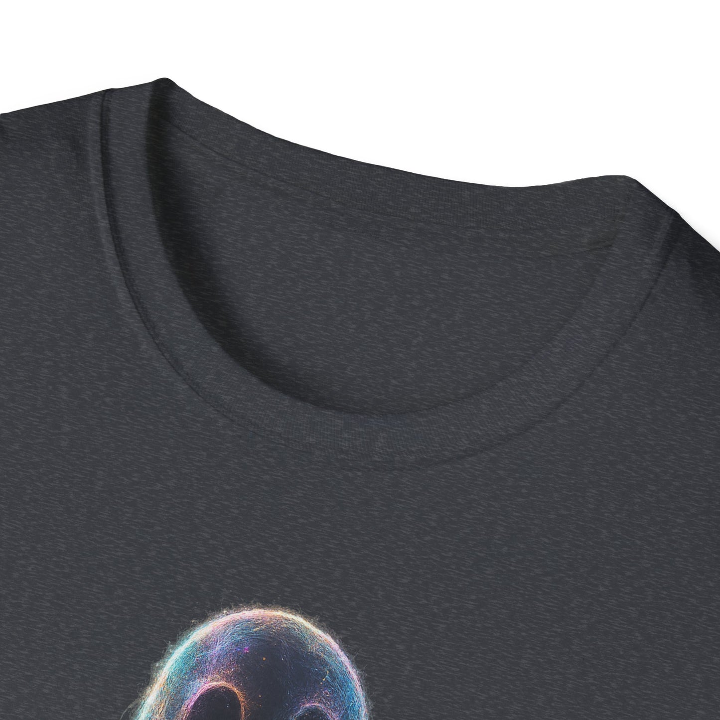Ethereal Neon Ghost Tee - Iridescent Ghost Graphic T-Shirt, Spooky Aesthetic Halloween Shirt, Vibrant Vaporwave Ghost Tee for Fall