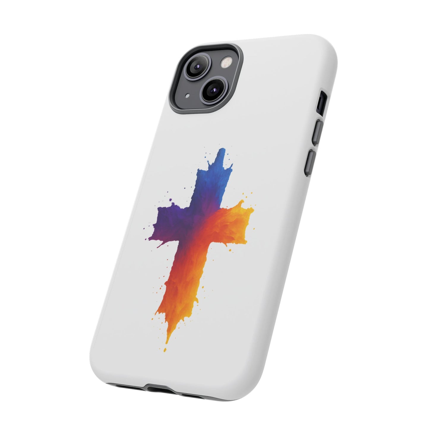 Christian iPhone Case – Watercolor Cross Phone Cover, Faith Gift for Her or Him, Inspirational iPhone Accessory