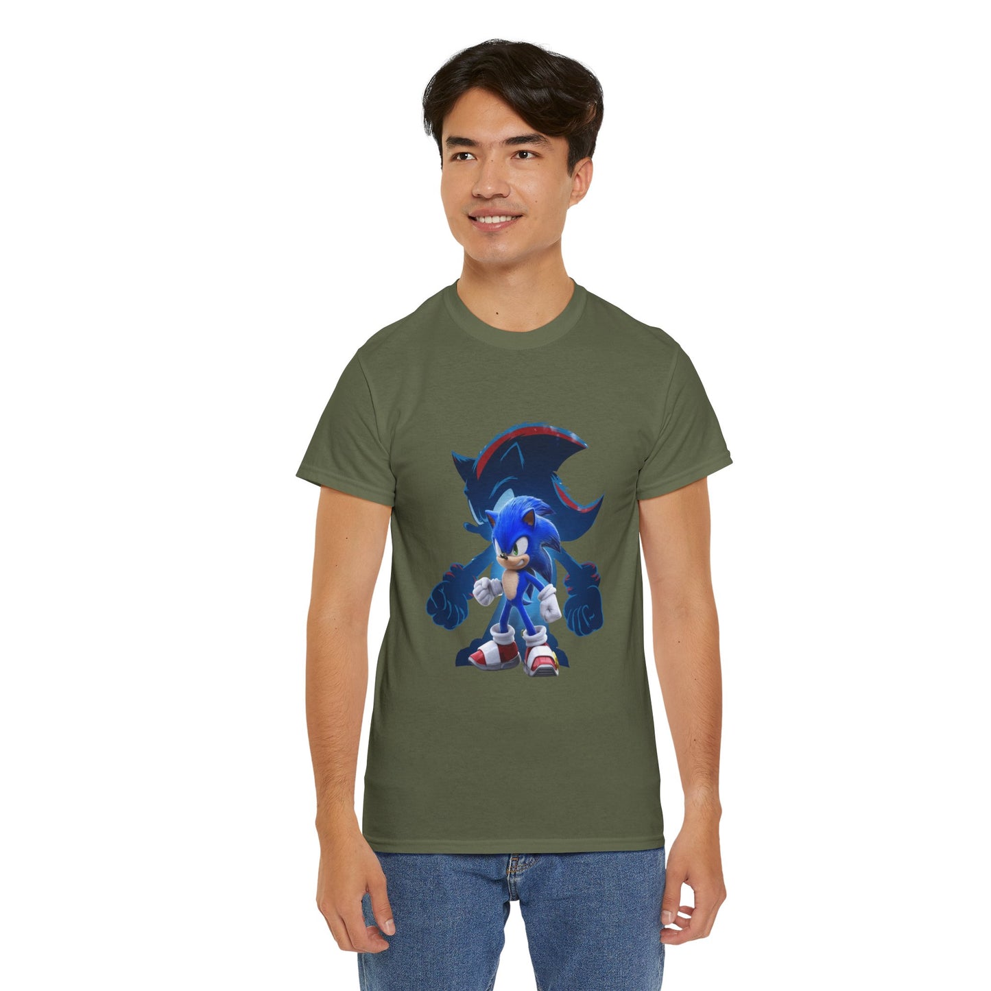 Blue Speed Hero Graphic Tee | Retro Gaming Legend T-Shirt | Fan Inspired Gamer Apparel | Cool Vintage Style Unisex Shirt for Adults & Teens