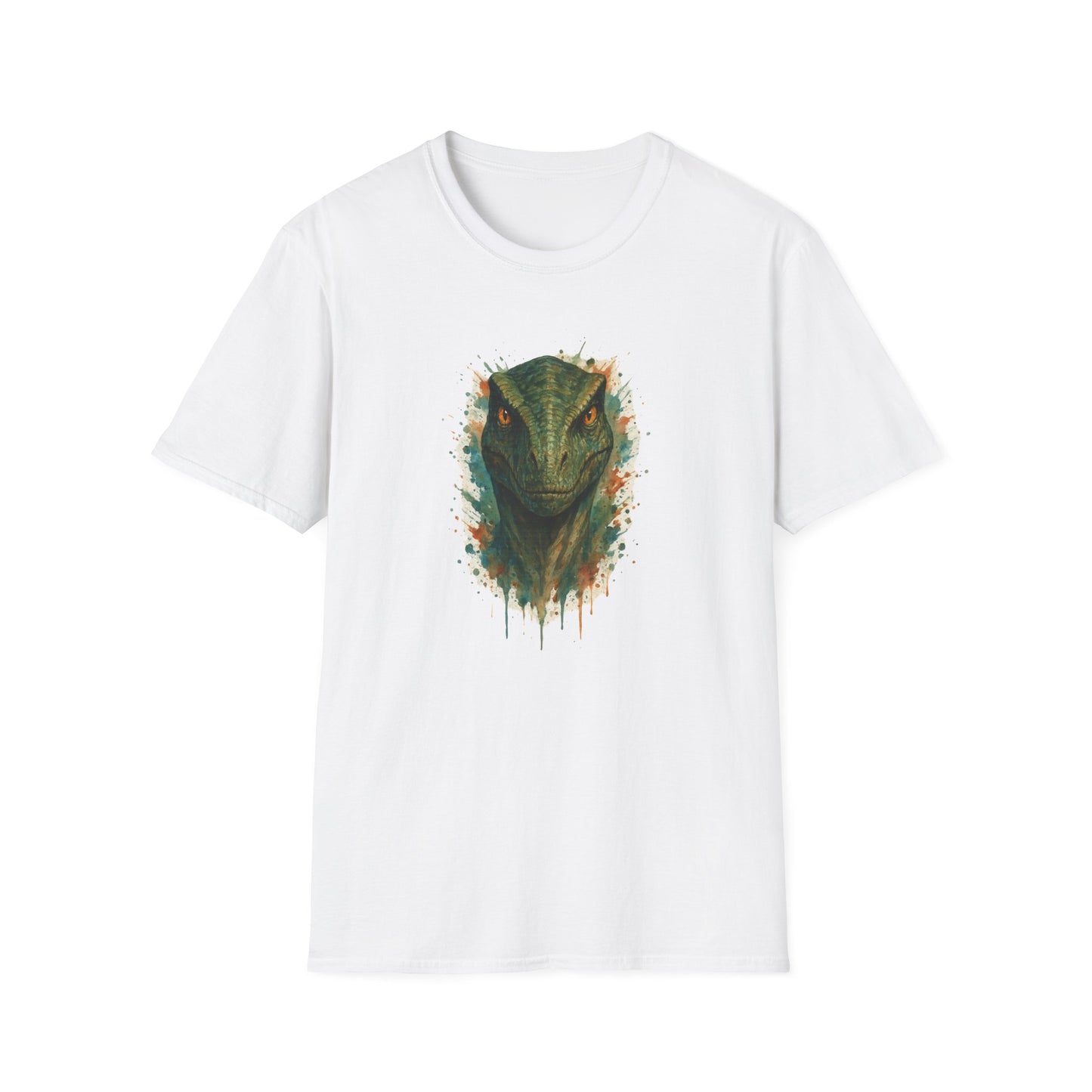Watercolor Velociraptor T-Shirt | Dinosaur Lover Gift | Artistic Paleo Tee - Unique Dino Art Tee for Men Women Jurassic Apparel
