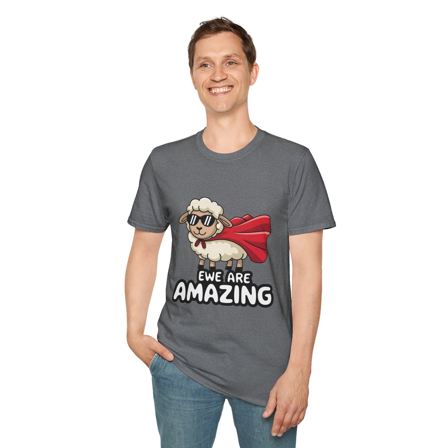 Ewe Are Amazing Funny Sheep Shirt – Cute Animal Pun T-Shirt – Superhero Lamb Graphic Tee for Farmers, Animal Lovers & Gift Giving