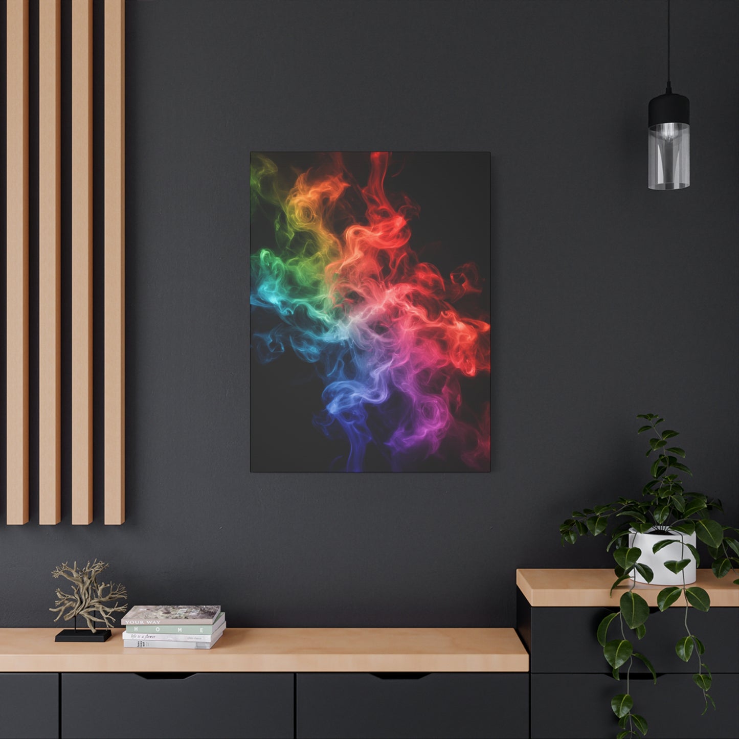 Canvas Wall Art Colorful Smoke Streak