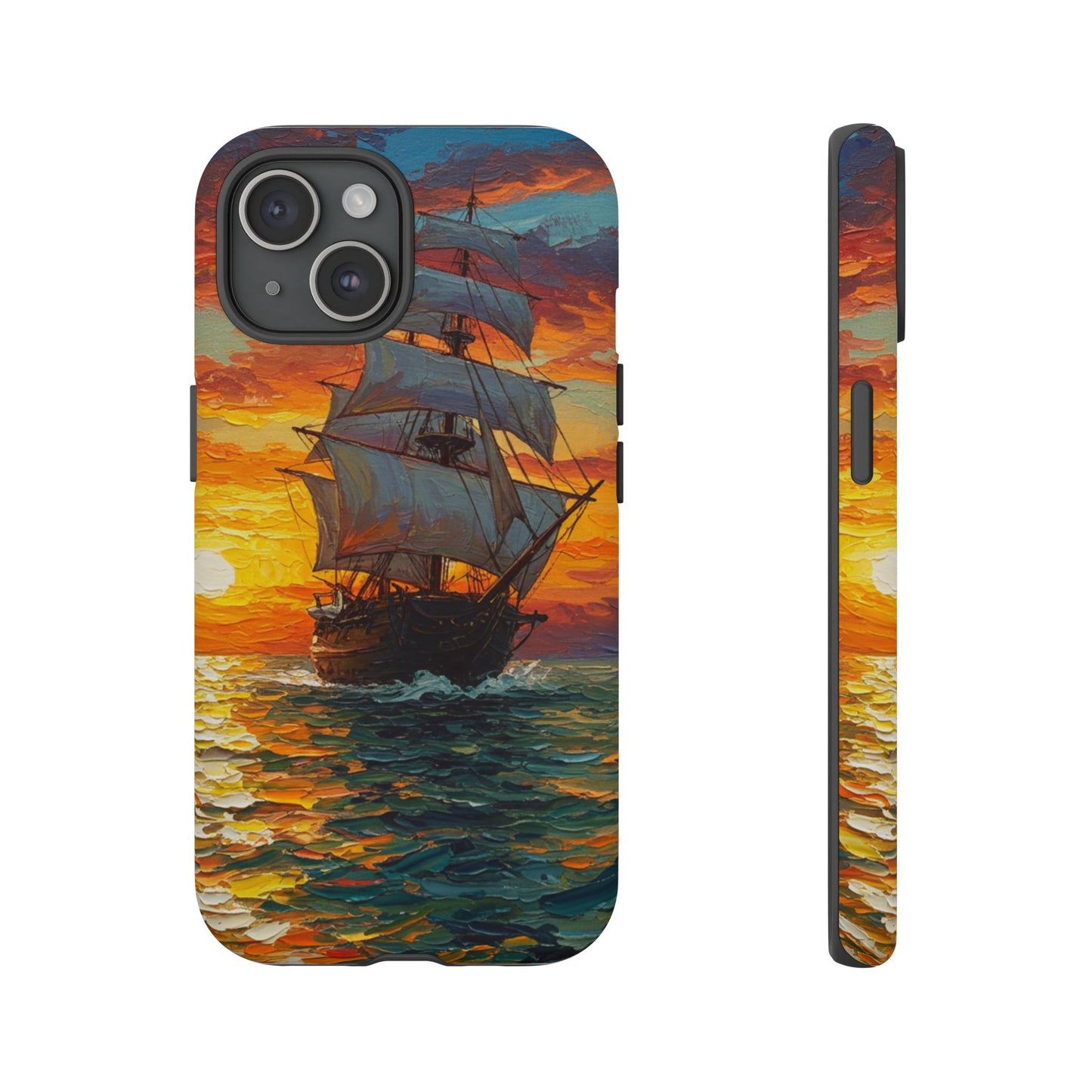 iPhone Case - Ship Sailing at Sunset Design