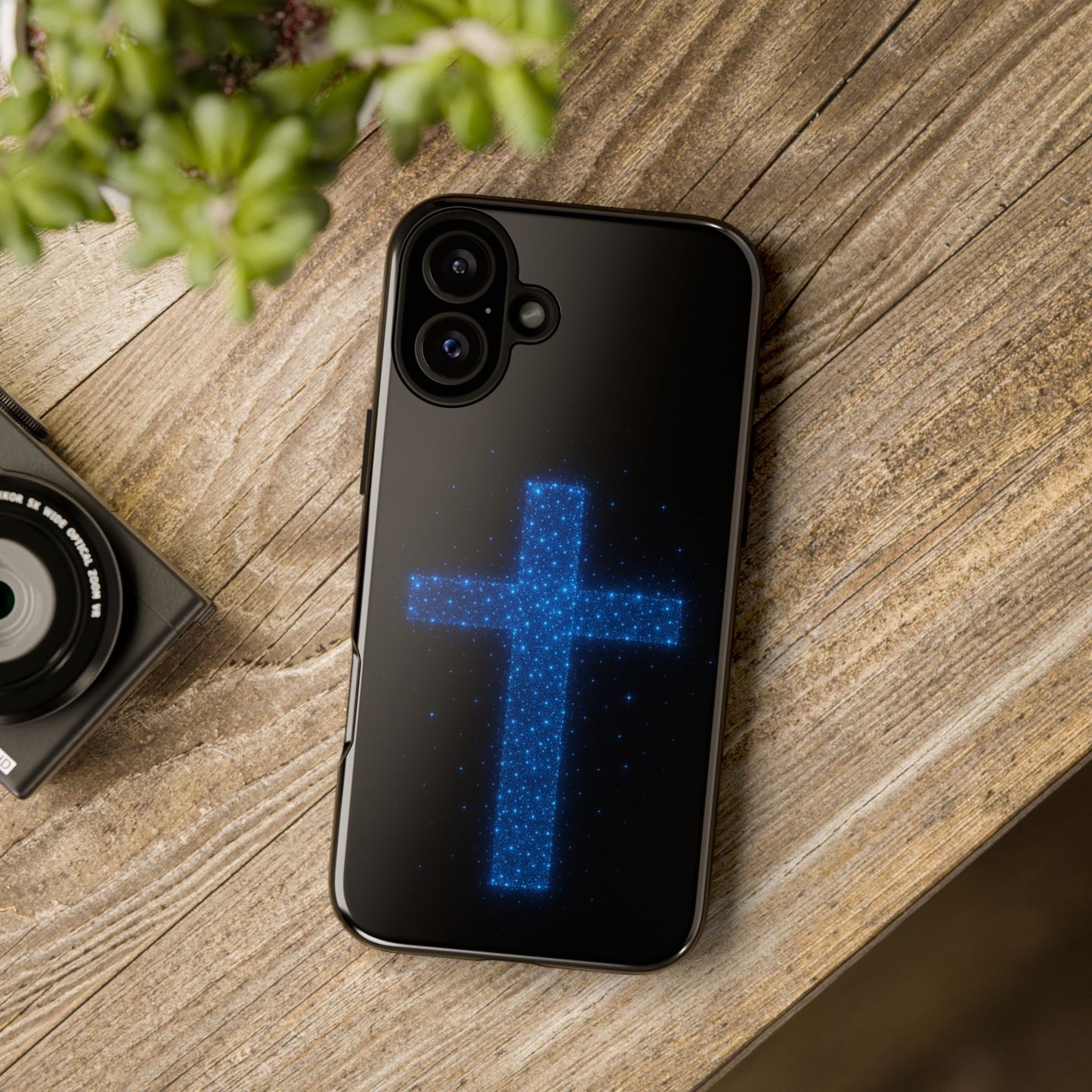 iPhone Case - Bioluminescent Cross Design Christian Phone Case Spiritual iPhone Case Gift for Believers