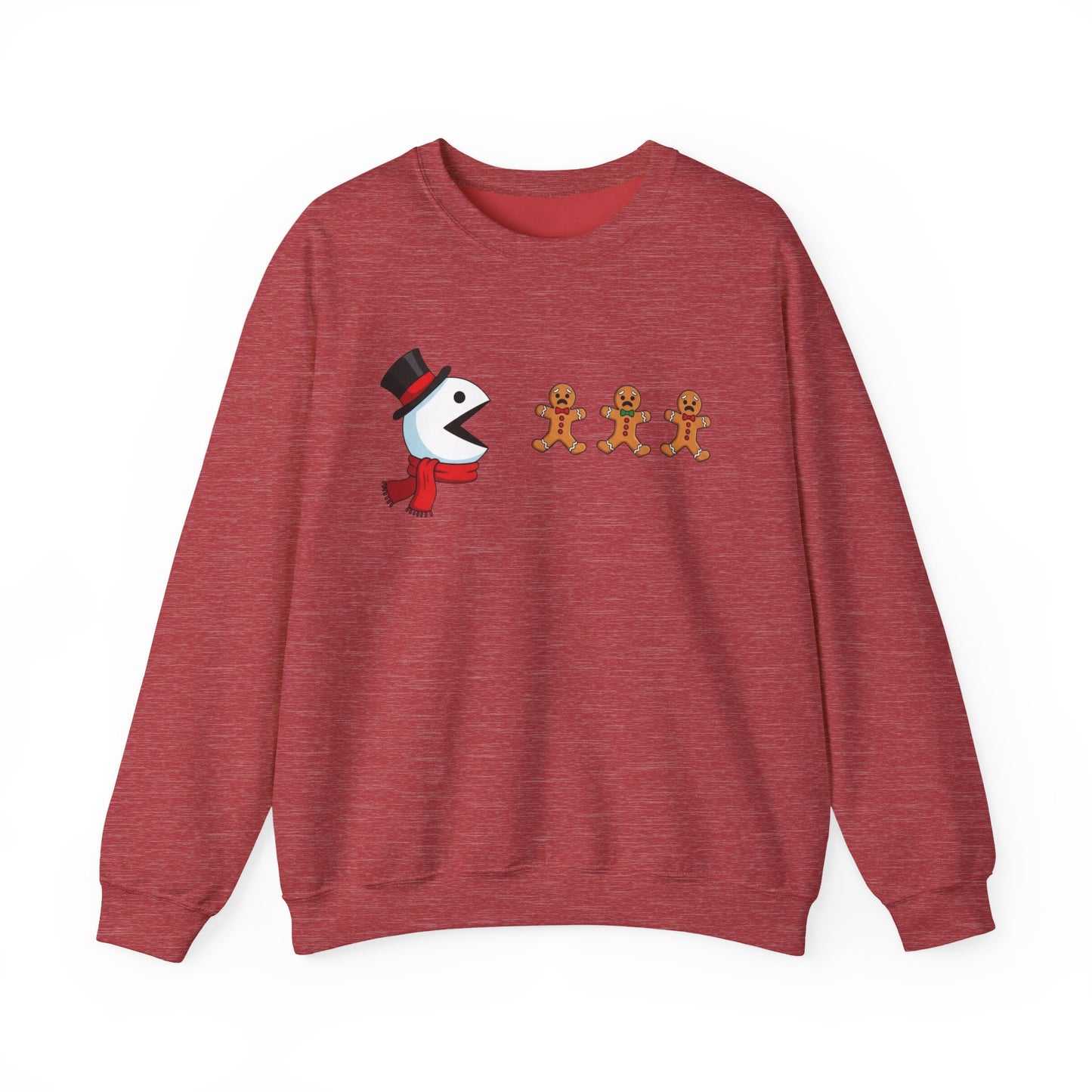 Funny Snowman And Gingerbread Sweatshirt, Cute Christmas Crewneck, Holiday Winter Sweater, Festive Graphic Pullover For Men And Women