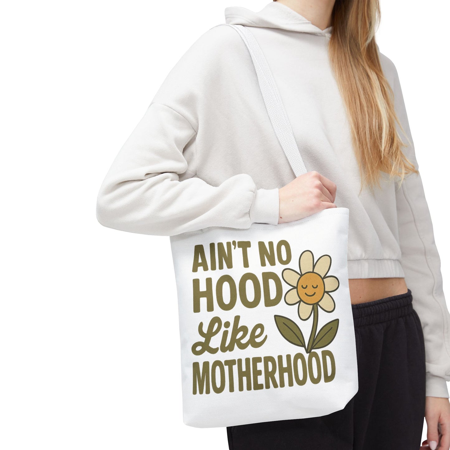 Motherhood Tote Bag with Flower Design Mother's Day Bag Tote for Mom Reusable Shopping Bag