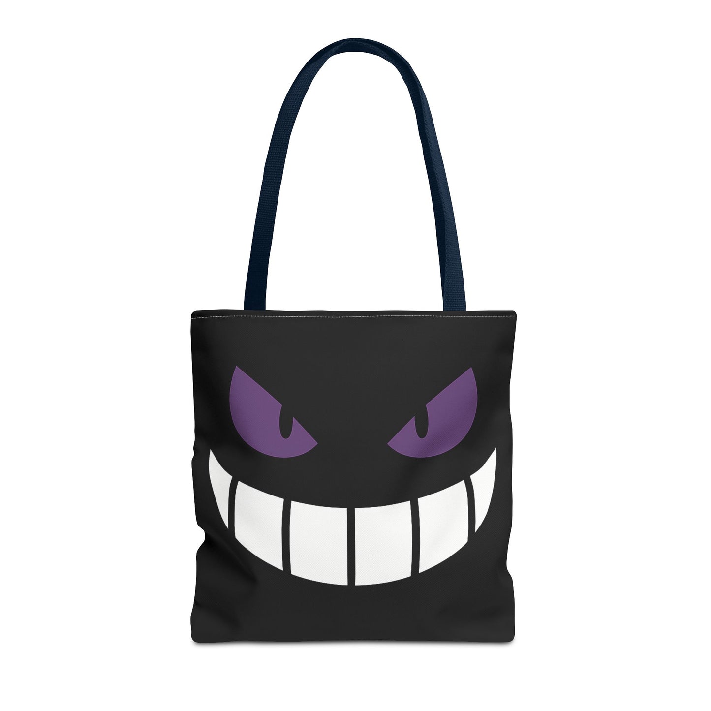 Evil Grin Tote Bag, Spooky Purple Eyes Reusable Shopping Bag, Creepy Cute Halloween Tote, Gothic Horror Canvas Bag, Gamer Room Accessory