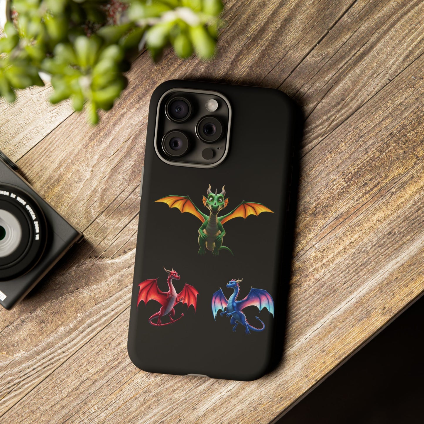 Vibrant Fantasy Dragon iPhone Case - Tough Armor Cover for iPhone 15/14/13 - Colorful Mythical Wings Gift for Dragon Lovers