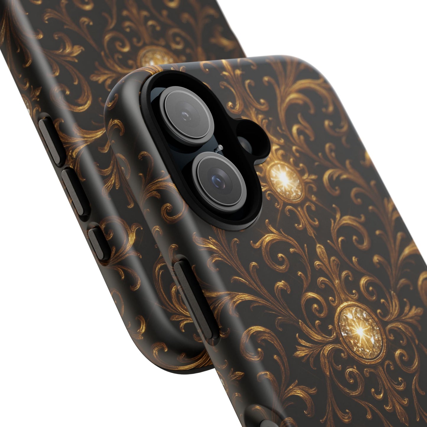 Baroque iPhone Case β Elegant Gold Floral Scroll Design for iPhone 16, 15, 14, 13, Pro Max & More
