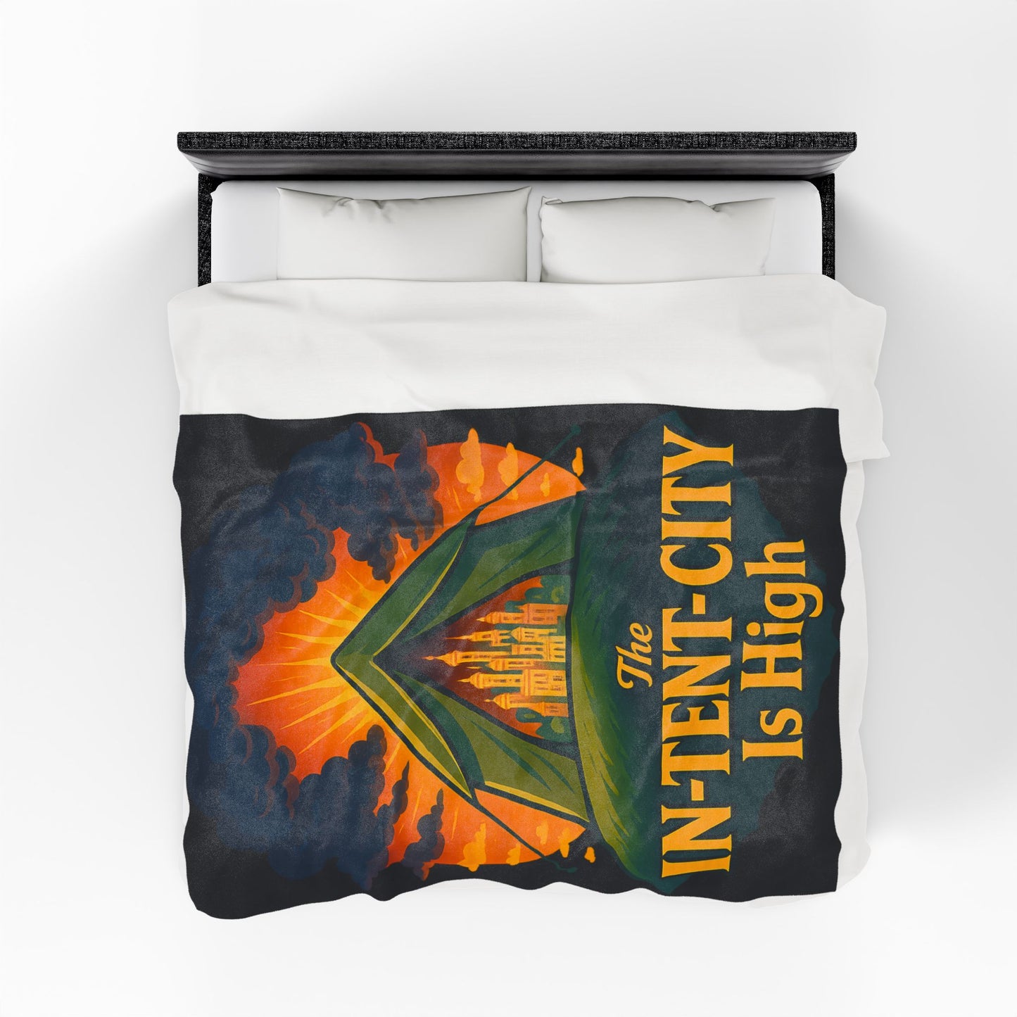 Plush Blanket - The In-Tent-City is High Intensity Throw Decor Funny Blanket