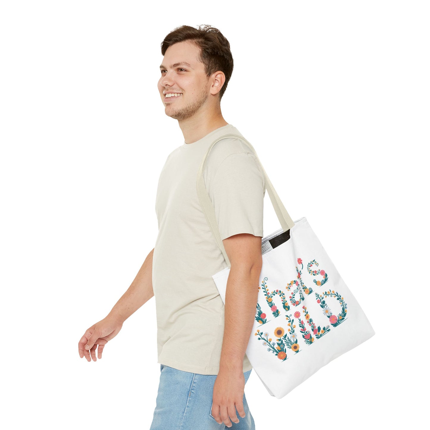 Floral “That’s Wild” Tote Bag – Funny Botanical Reusable Bag, Eco-Friendly Gift for Nature Lovers, Boho Wildflower Design