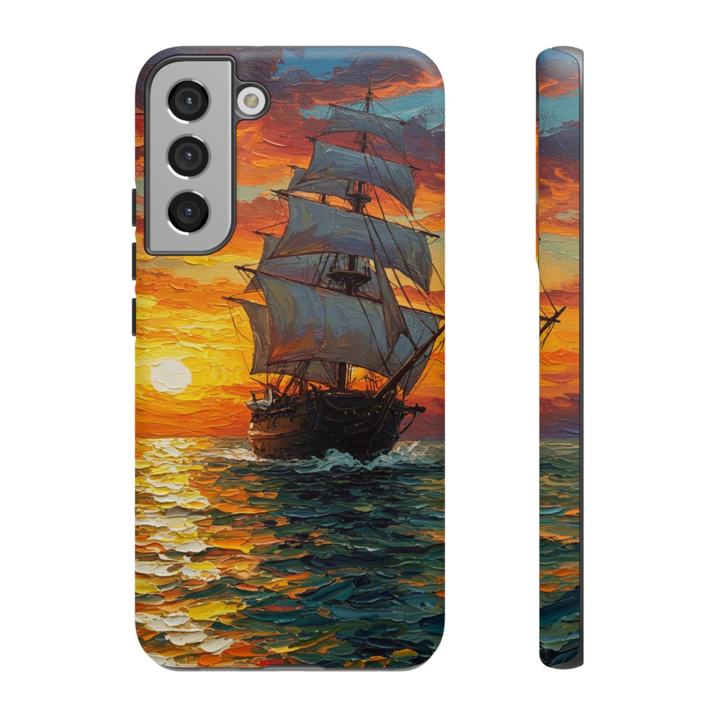 Samsung Galaxy Case - Ship Sailing at Sunset Design