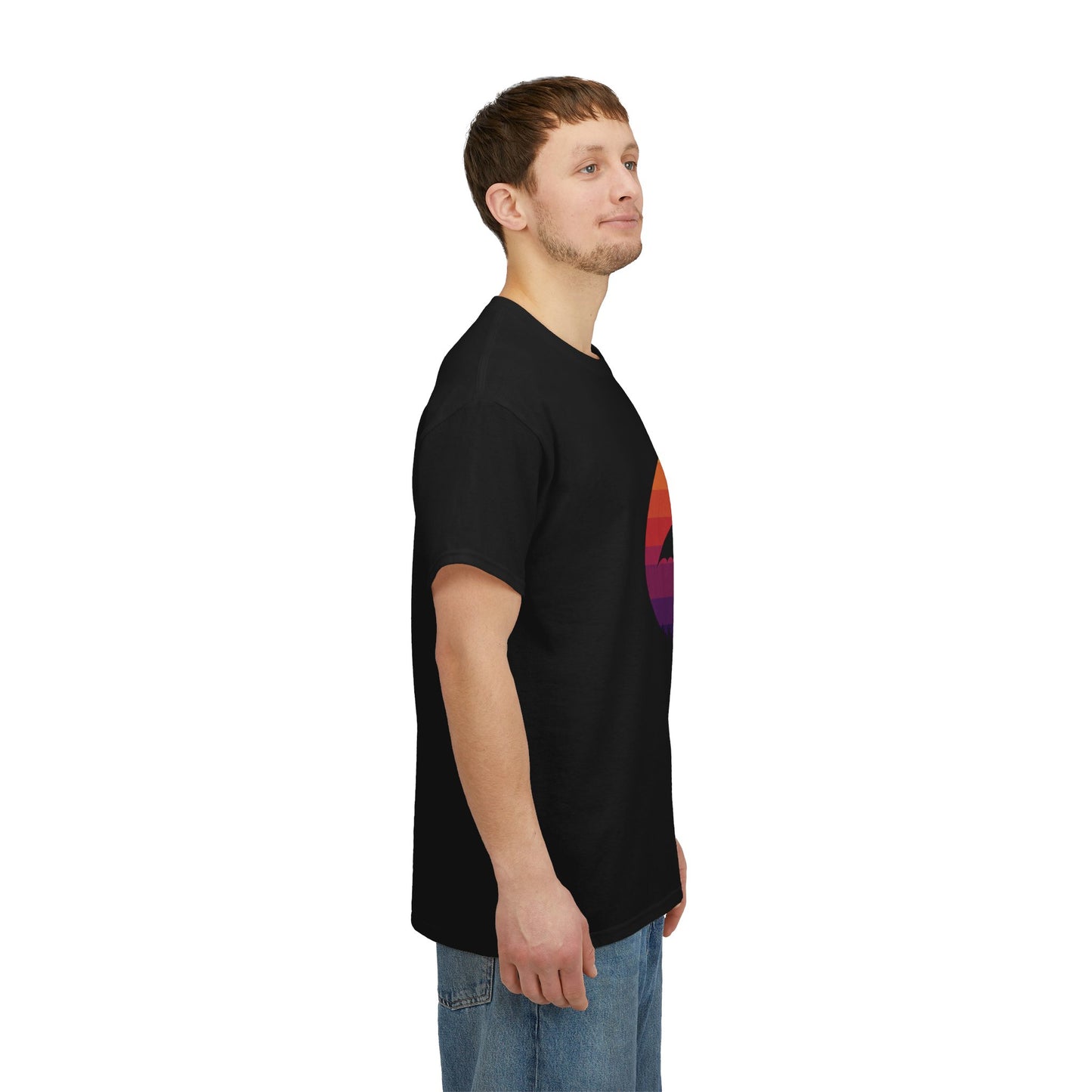Night Dragon Sunset T-Shirt | Retro Dragon Silhouette Tee | Fantasy Dragon Shirt | Unisex Graphic Tee | Gift for Dragon Lovers