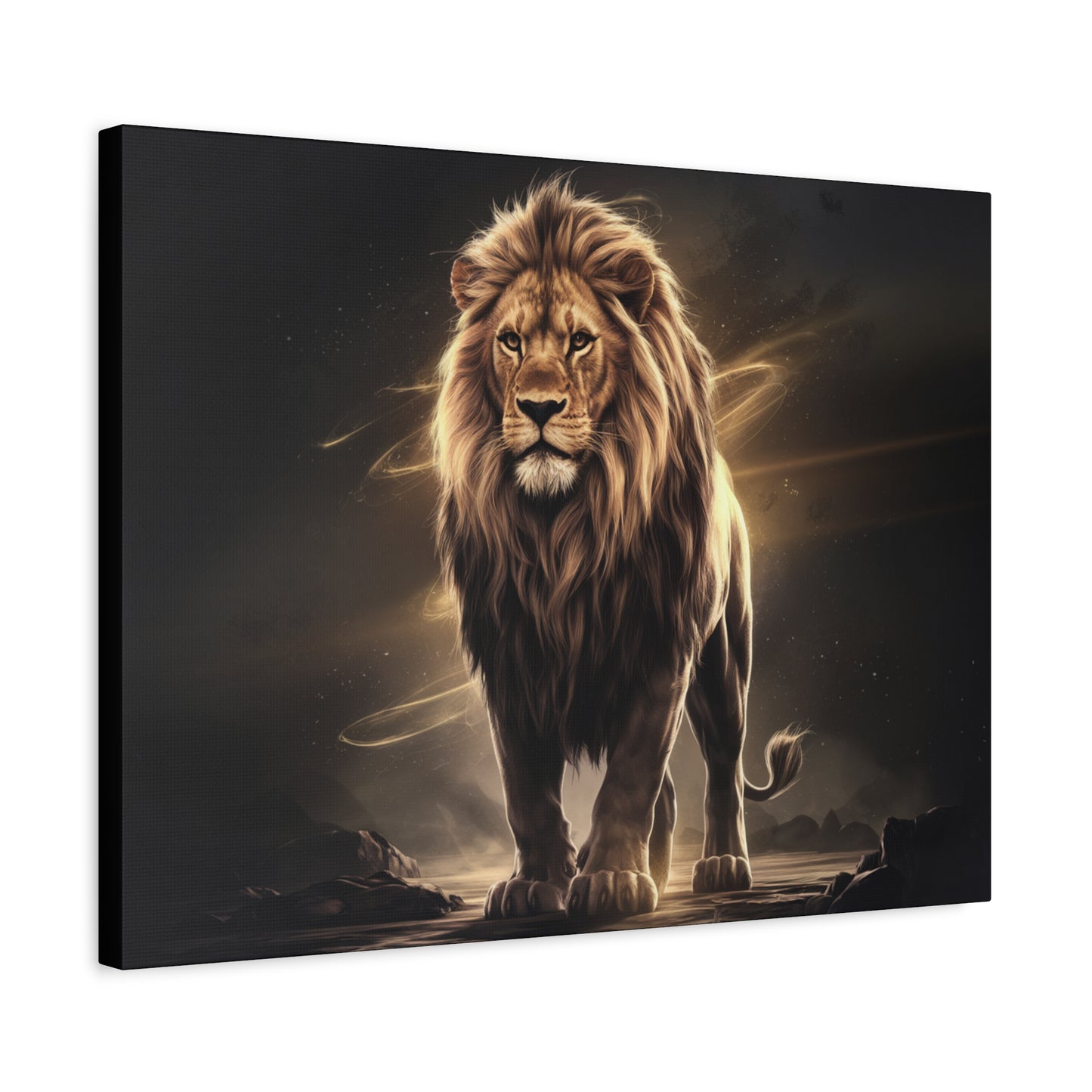 Canvas Print Lion Art Golden Hues