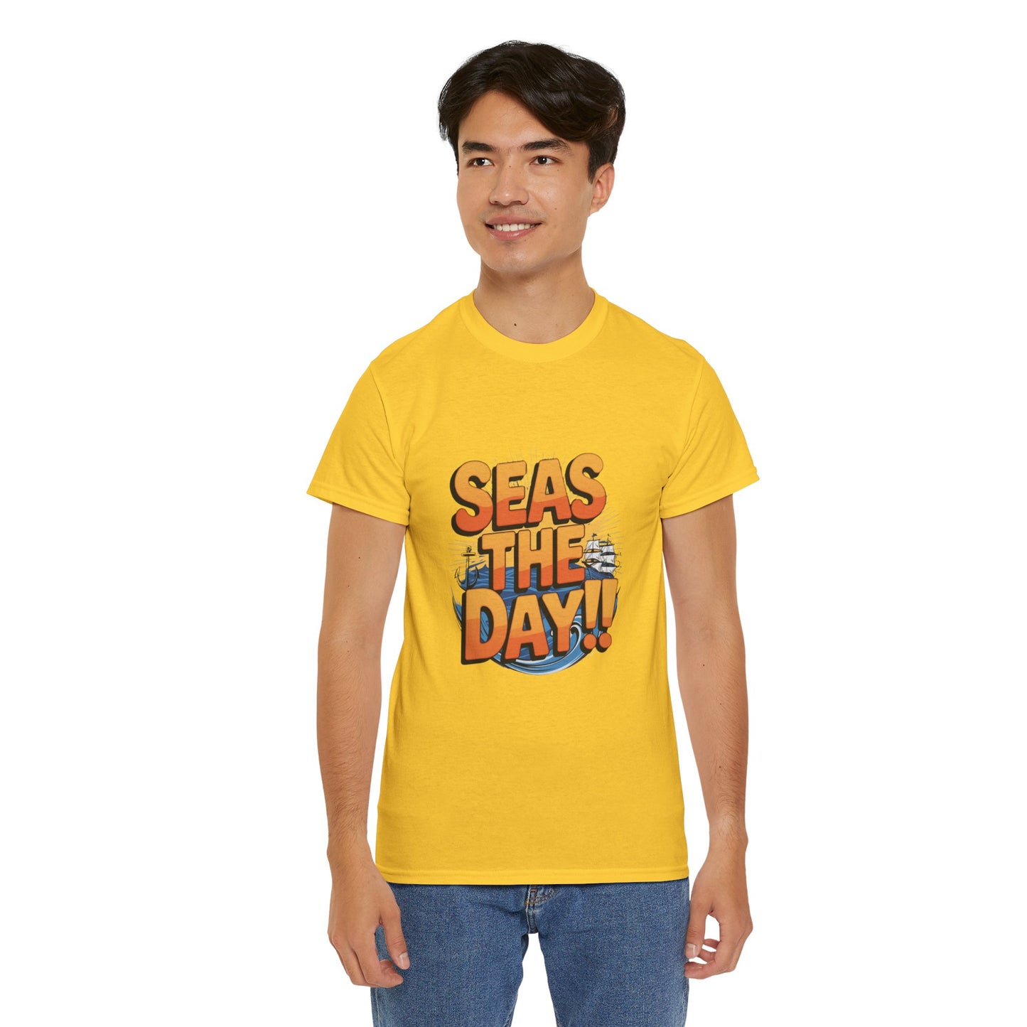 Seas The Day!! Tee • Ocean Pun Graphic Shirt • Comfort Colors Unisex Beachy Vibes • Nautical Aesthetic • Gift for Sea Lovers & Summer Vacays