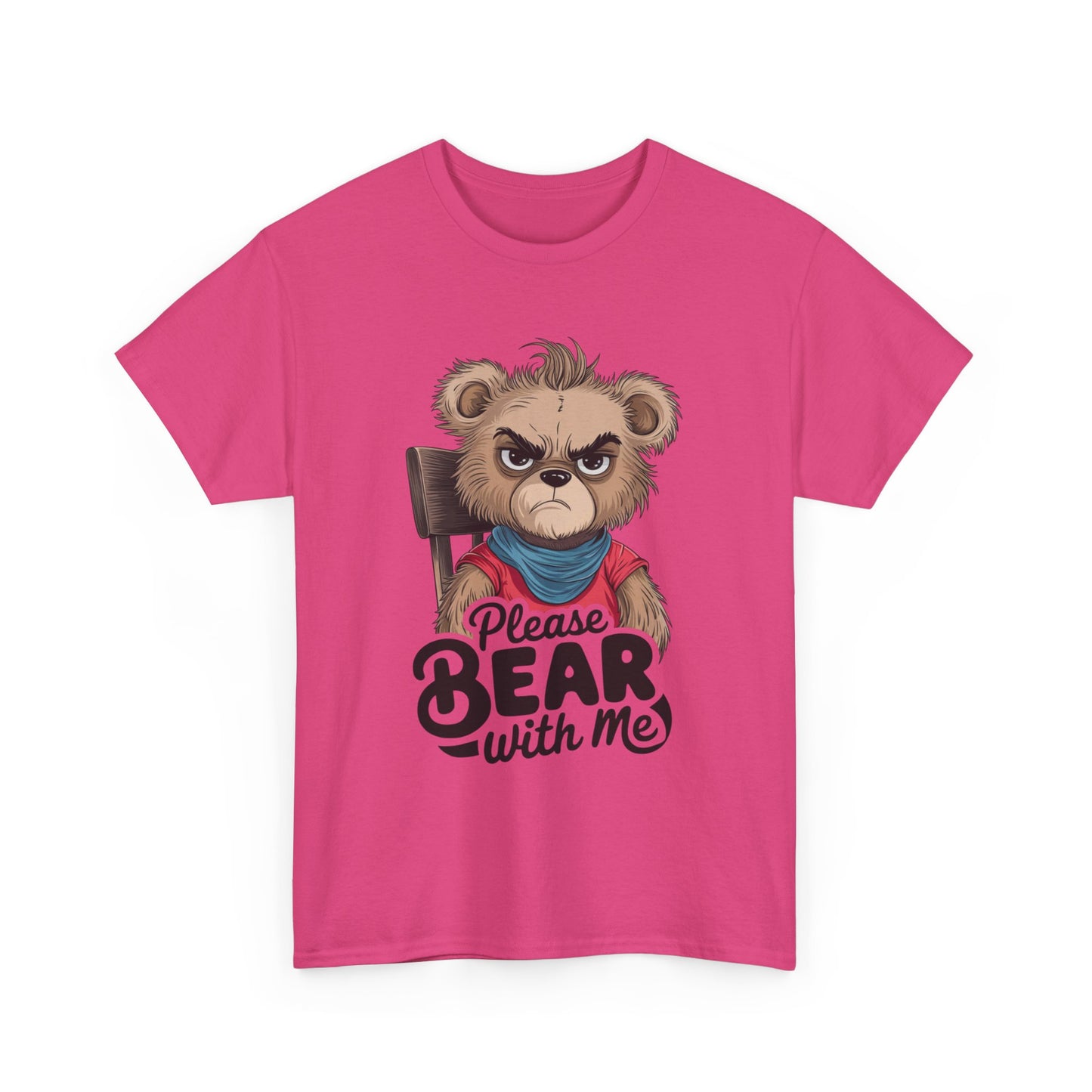 Grumpy Bear Graphic Tee – Please Bear With Me Shirt – Funny Animal T‑shirt – Sarcastic Humor Gift – Cute Bear Meme Art Tee