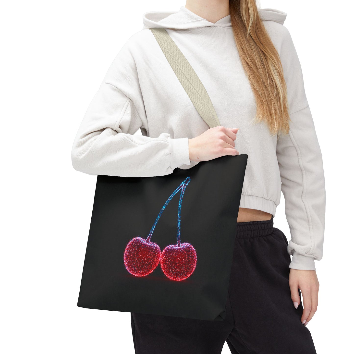 Sparkling Cherry Tote Bag Reusable Bag Shopping Bag Cherry Bag Reusable Tote