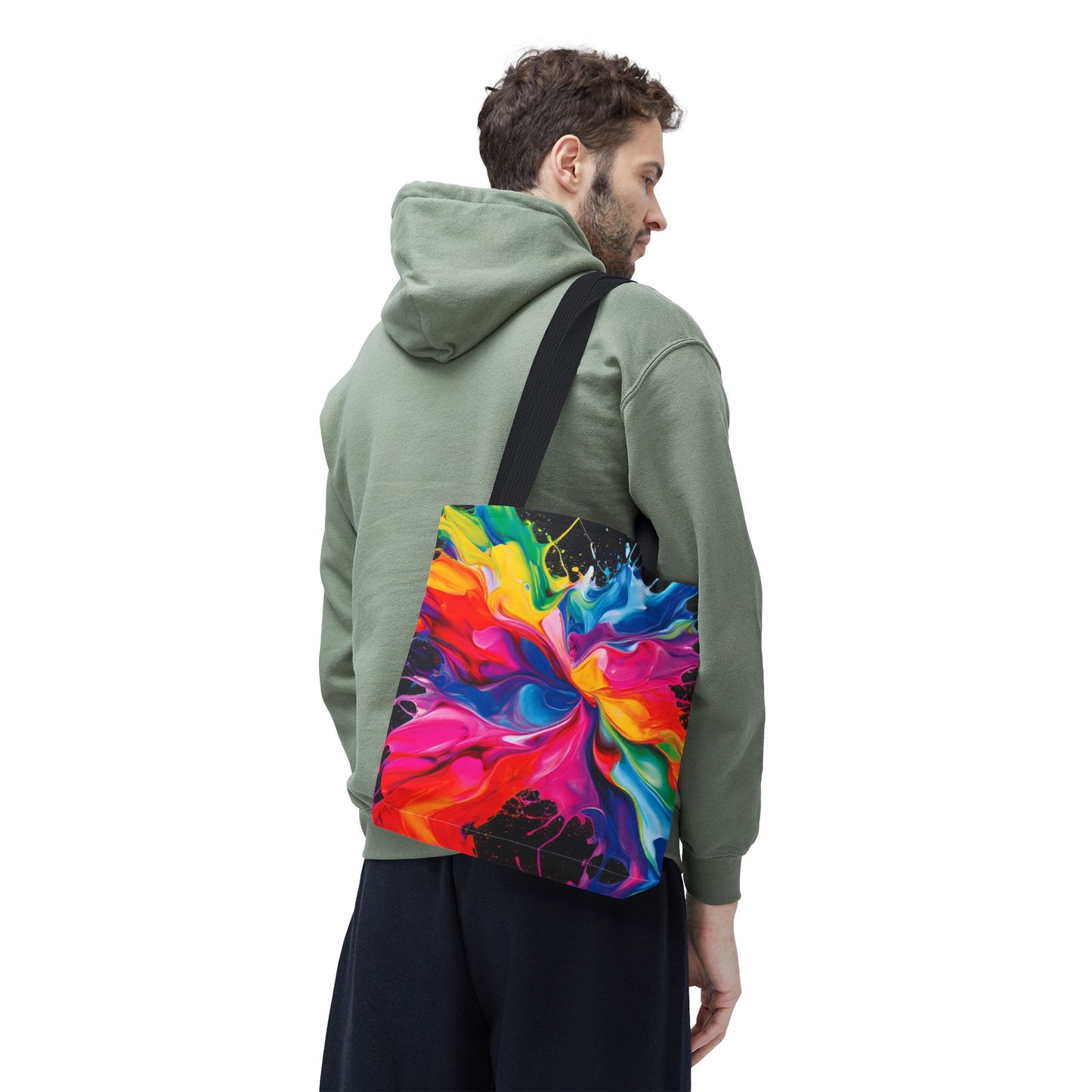 Vibrant Abstract Swirl Tote Bag | Colorful Expressionism Canvas Tote – Bold Art Accessory & Eco-Friendly Gift for Art Lovers
