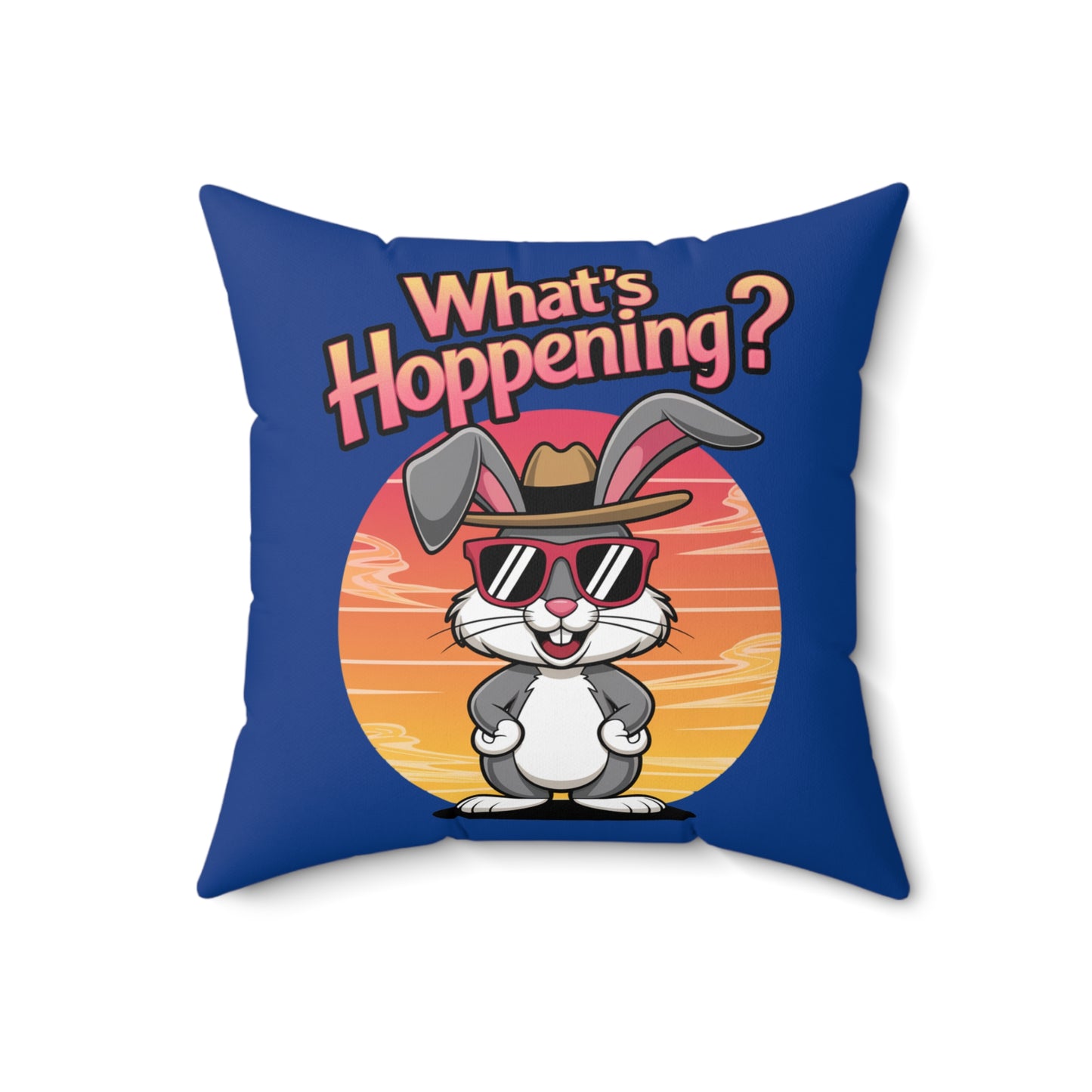 Square Pillow - What's Hoppening Bunny Design