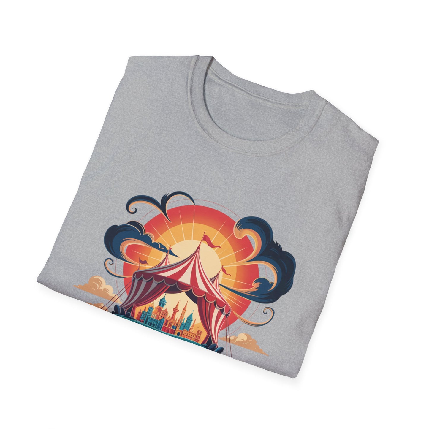 In-Tent-City Is High Retro Camp T-Shirt | Vintage Circus Tent + Cityscape Graphic | Funny Outdoors Urban Adventure Tee | Unisex Camper Shirt