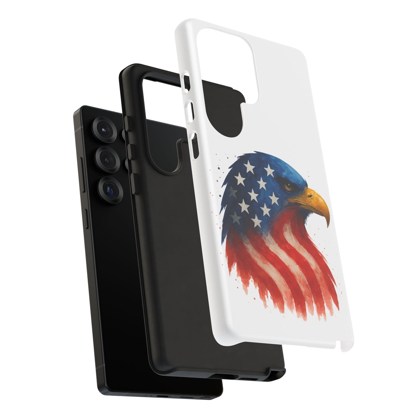 Patriotic Eagle Samsung Case - USA Flag Rugged Tough Cover, Dual-Layer Protection, Veteran and 4th of July Gift Galaxy Series