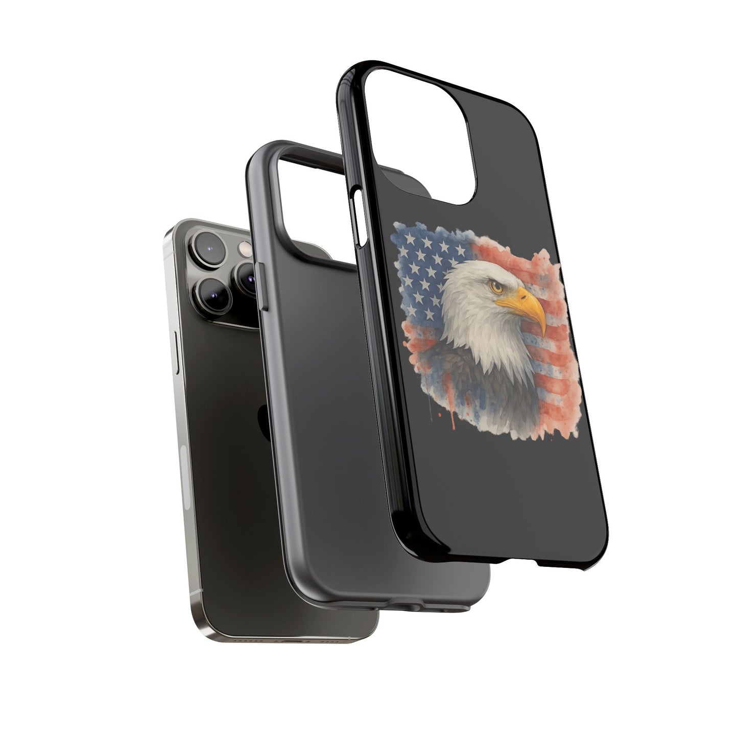 Patriotic Eagle Phone Case for iPhone - Tough Cases with American Flag Design 4th of July Case Memorial Day Veteran's Day